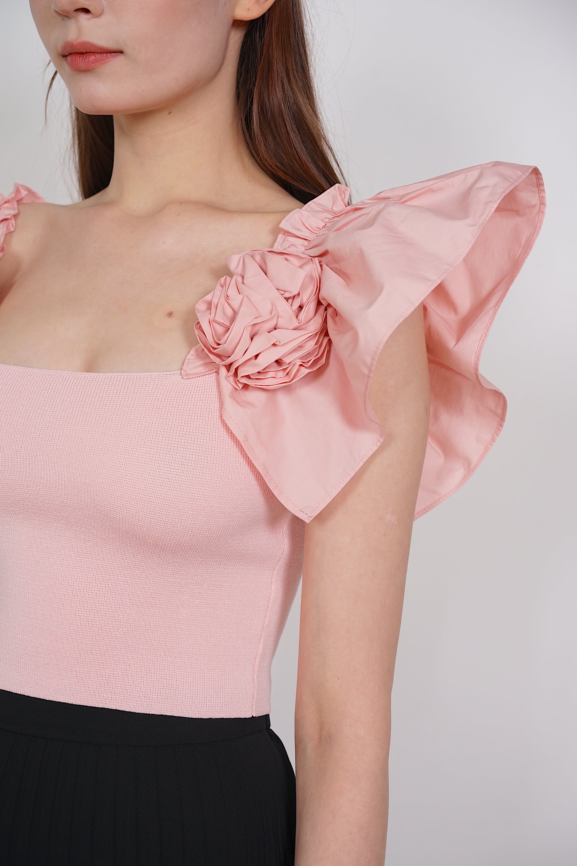 Mara Ruffled Top in Pink