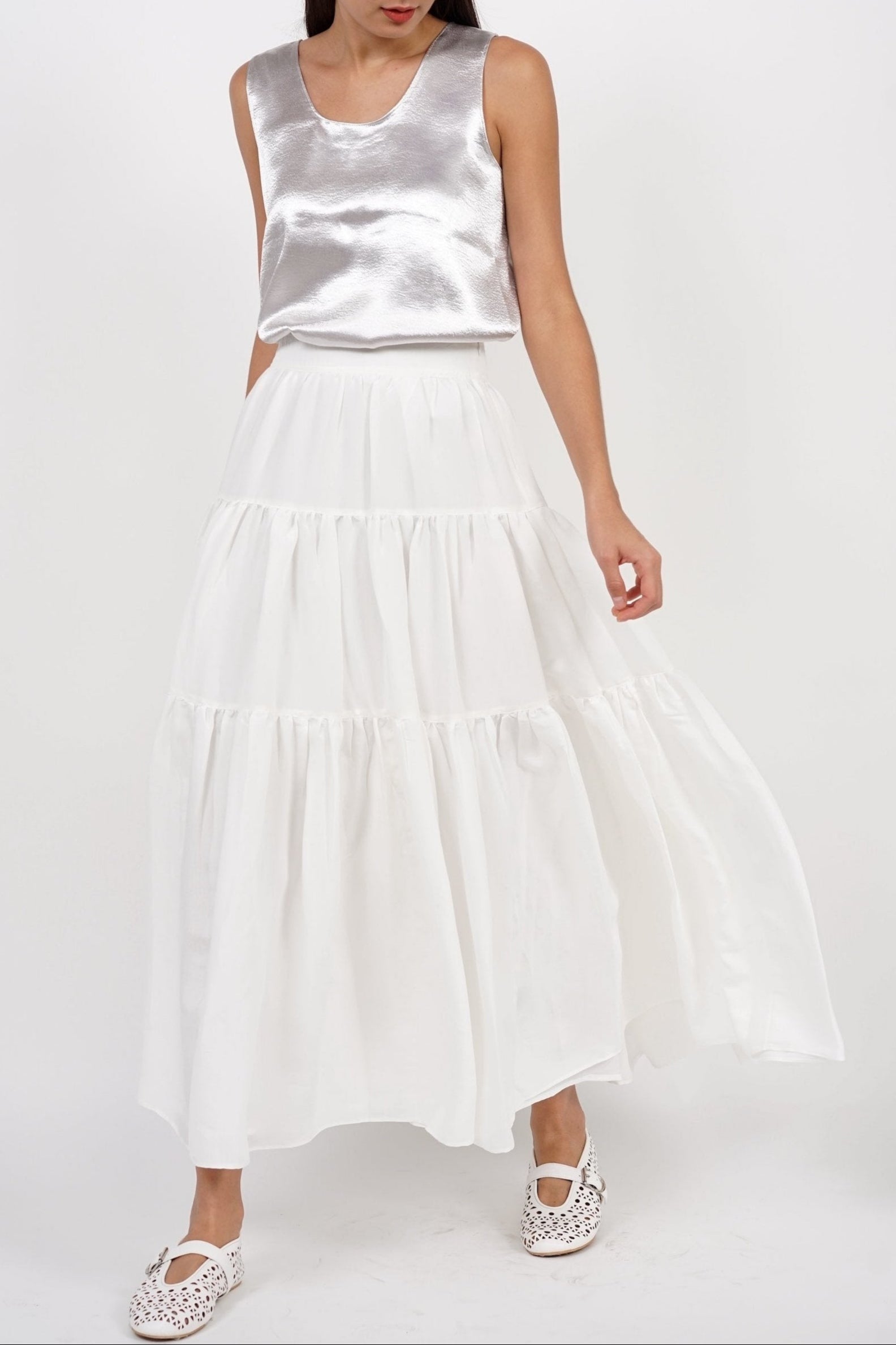 Cloud Maxi Skirt in Cotton White
