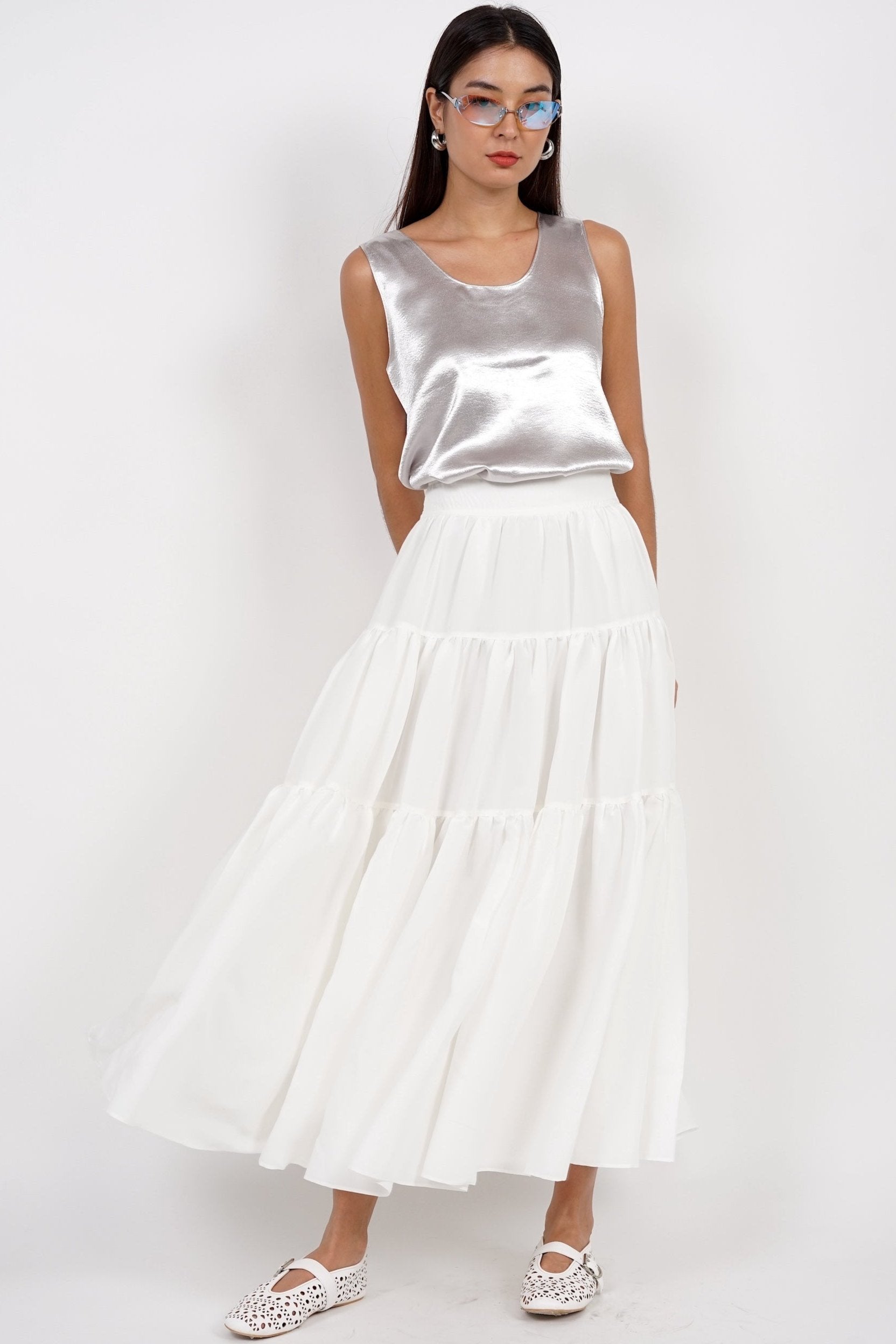 Cloud Maxi Skirt in Cotton White