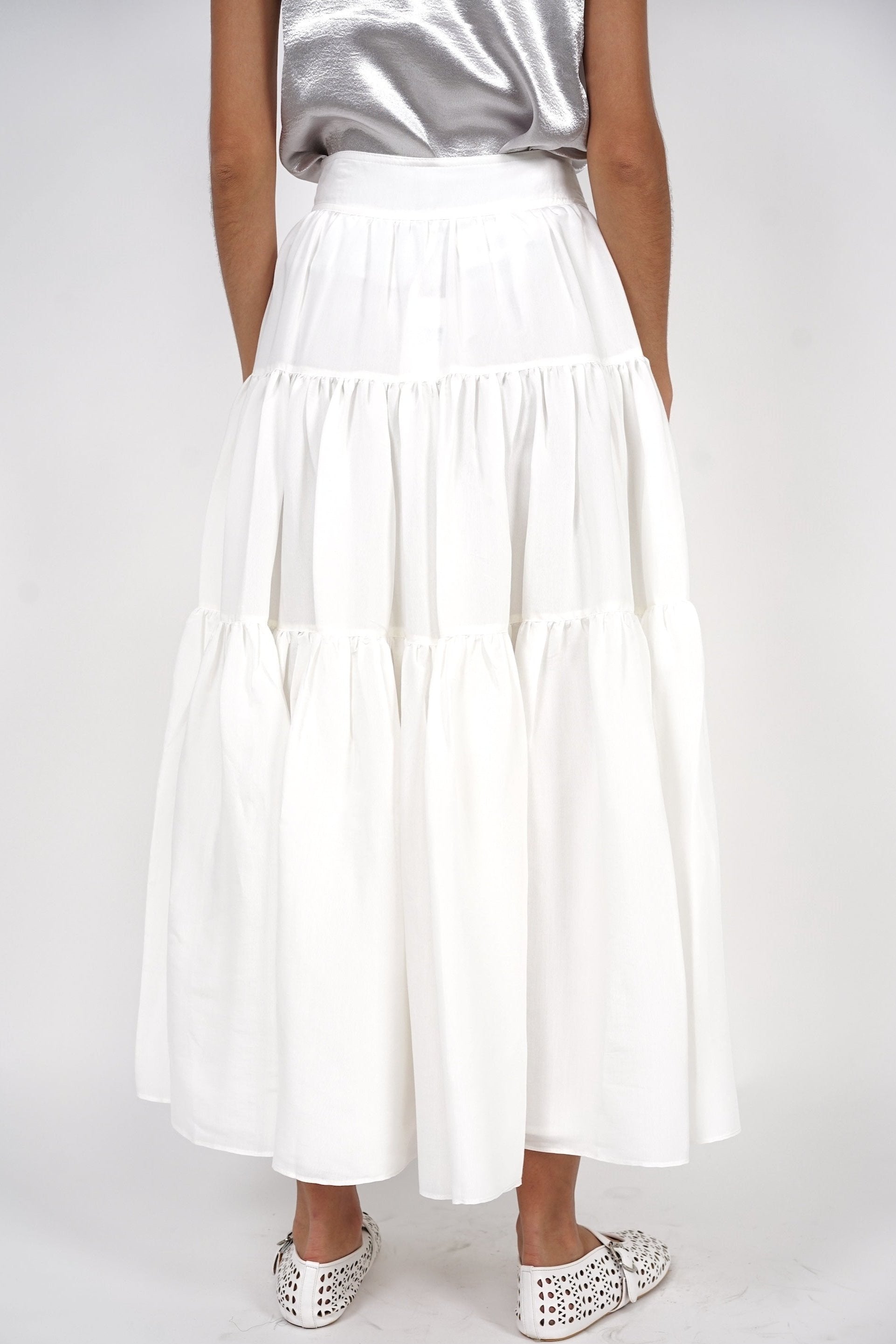 Cloud Maxi Skirt in Cotton White