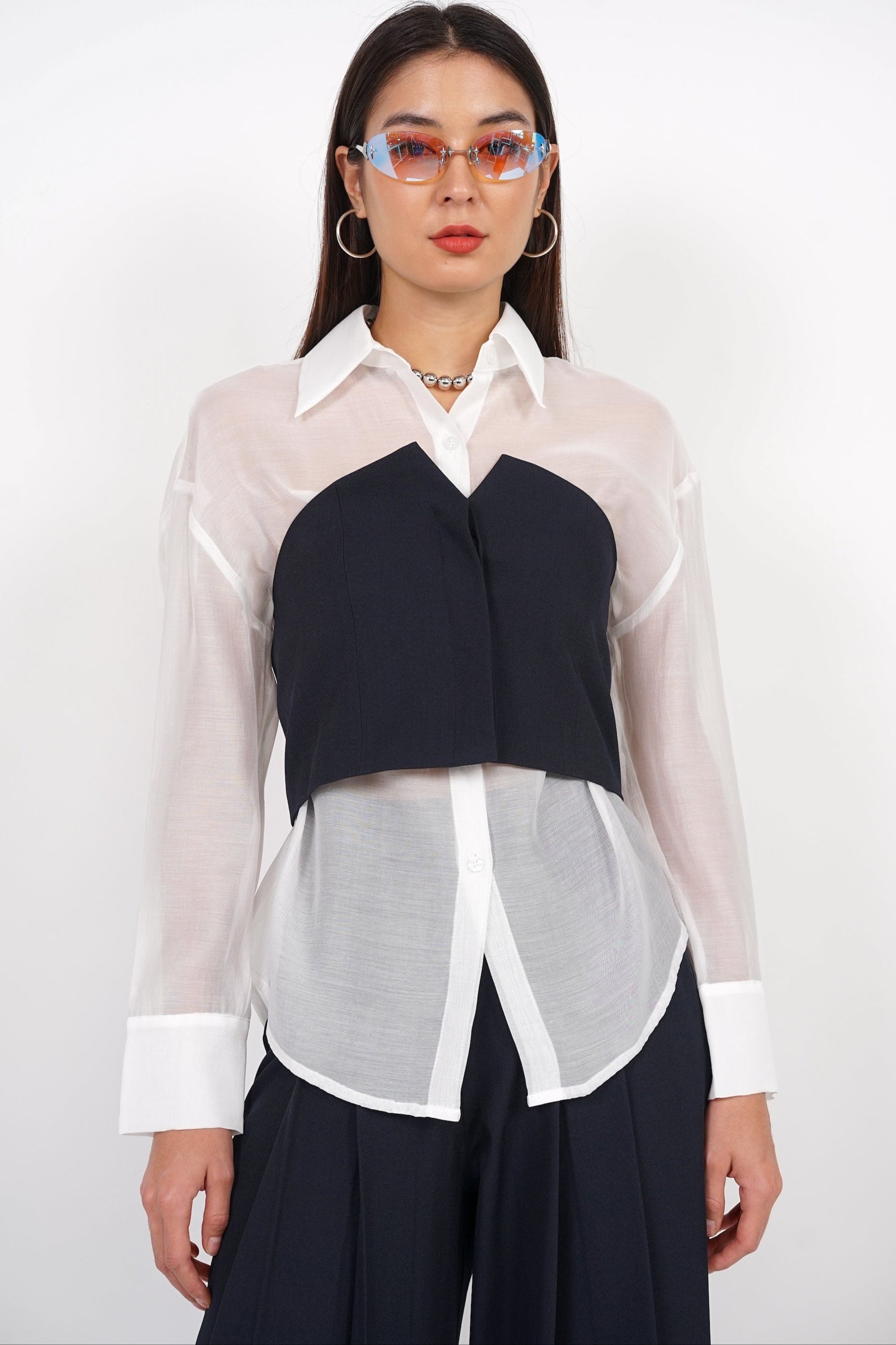 V-Cut Tube Top in Midnight