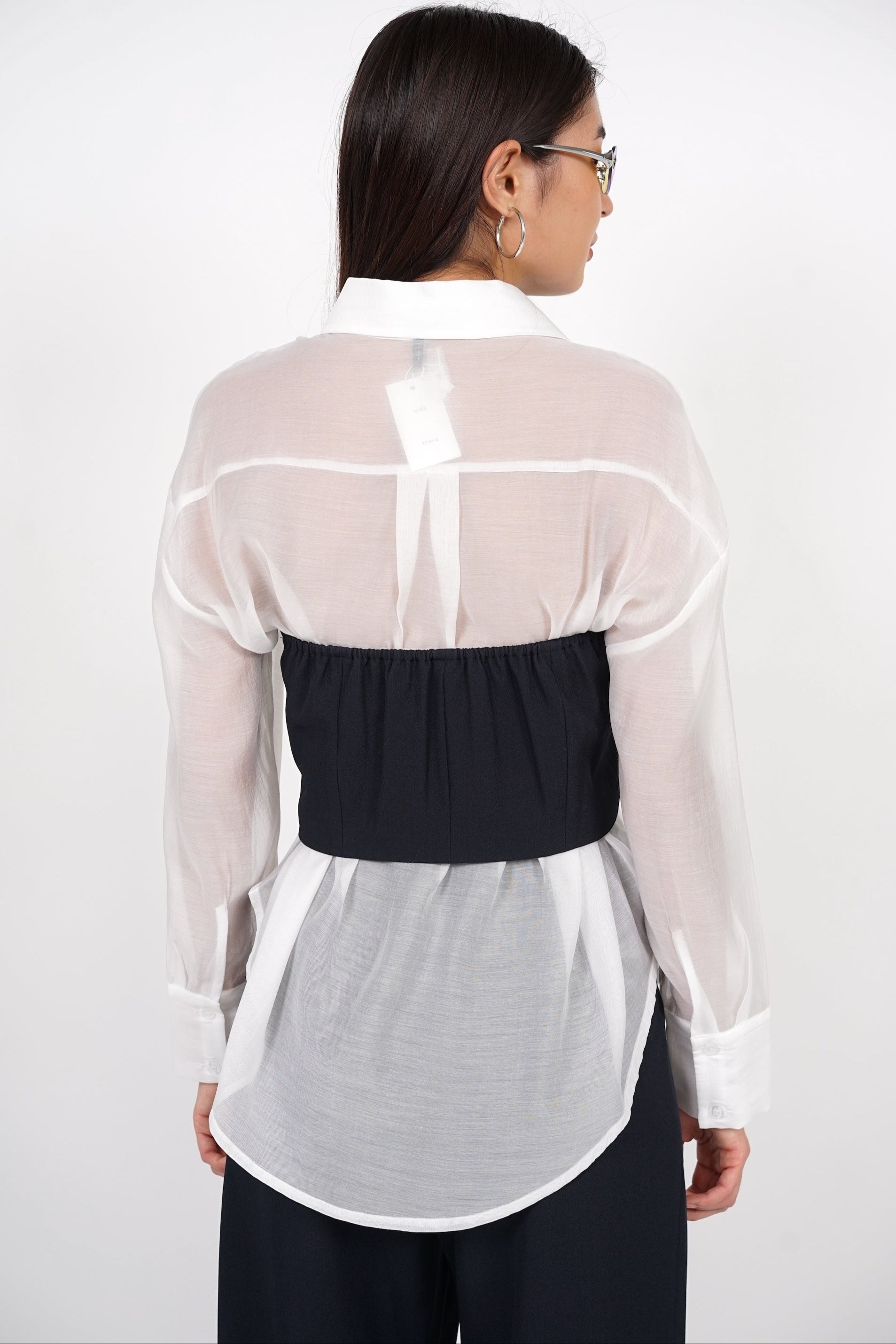 V-Cut Tube Top in Midnight