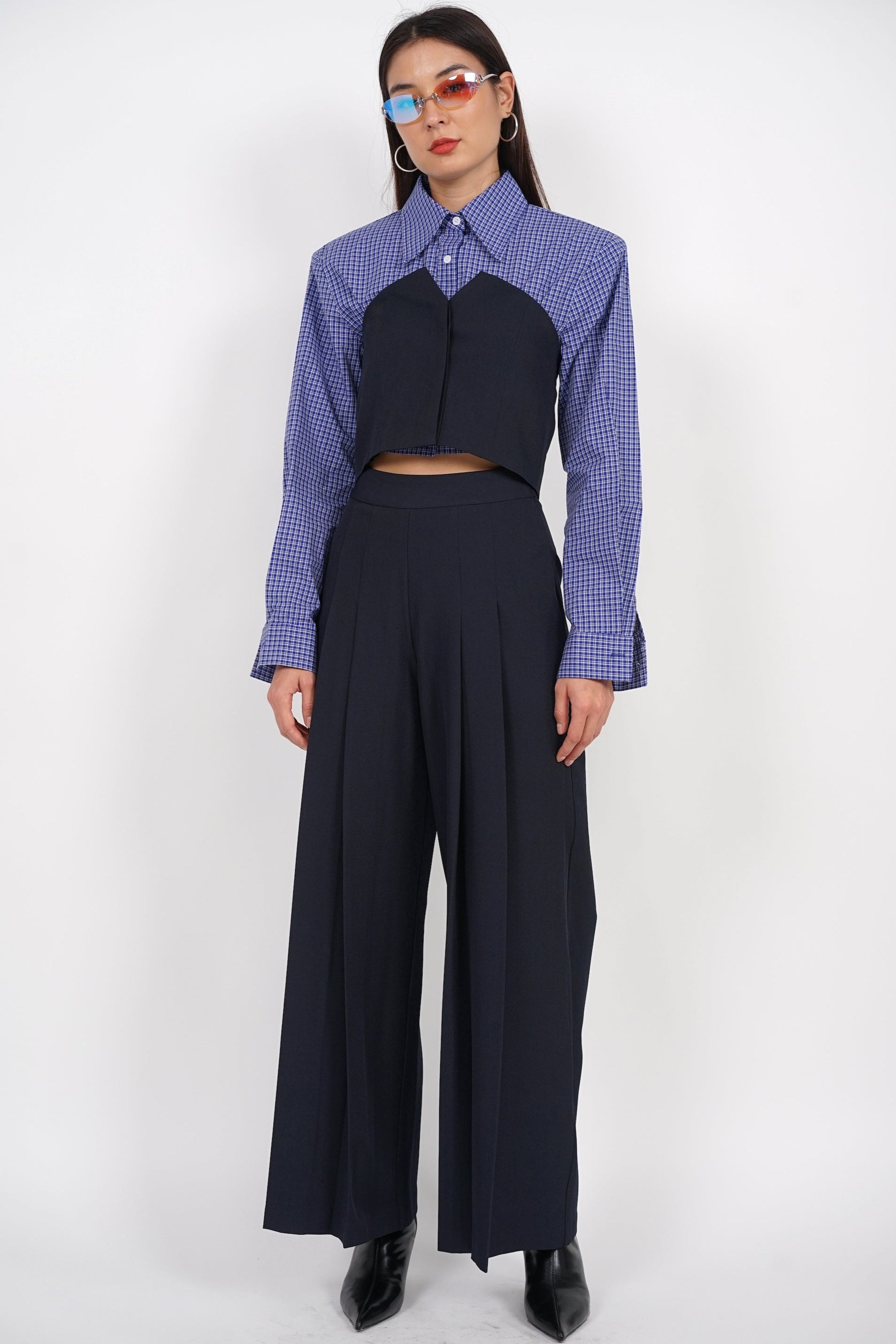 V-Cut Tube Top in Midnight
