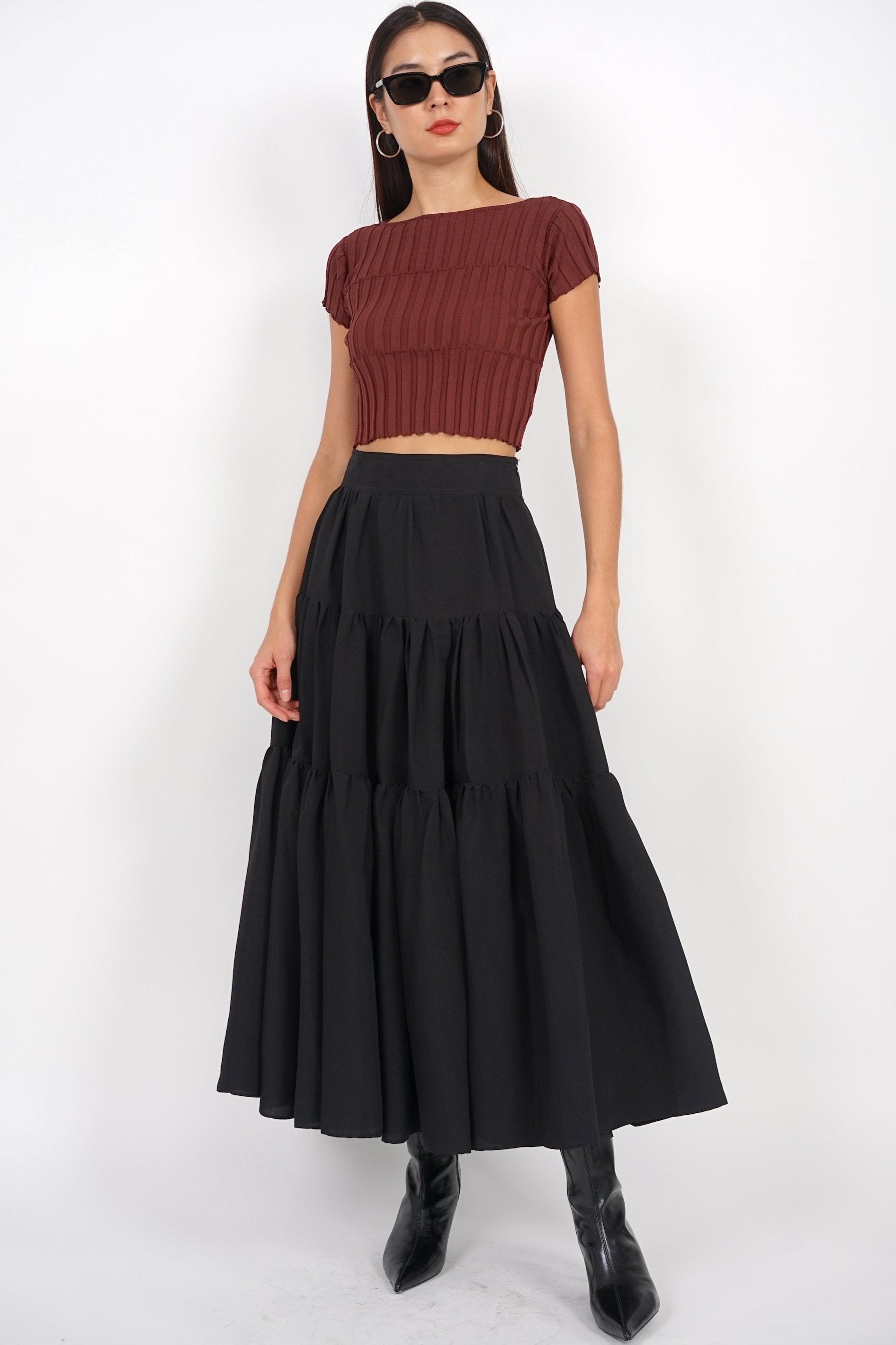 Cloud Maxi Skirt in Jet Black
