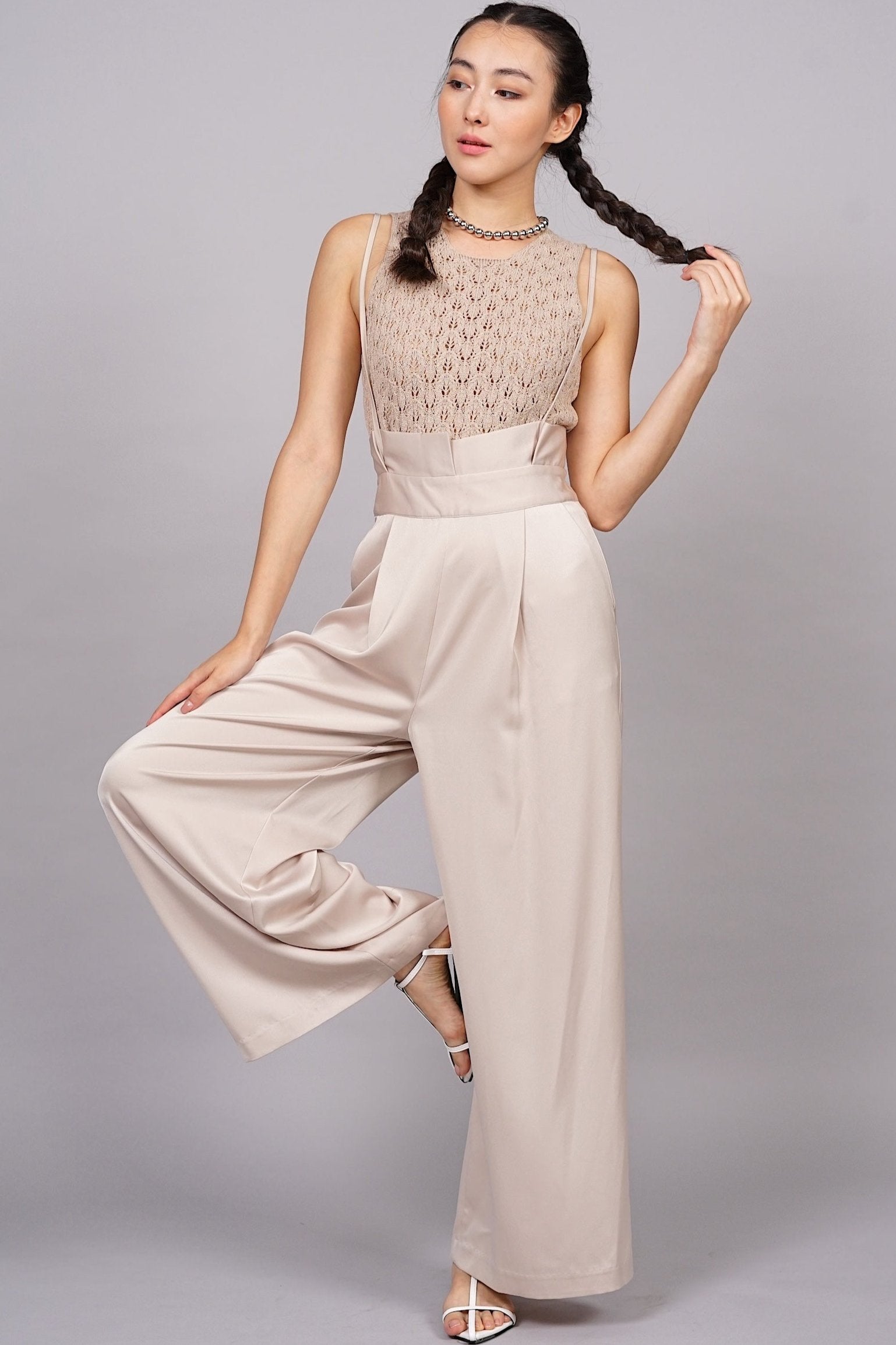 Maude Fluid Jumpsuit in Champagne