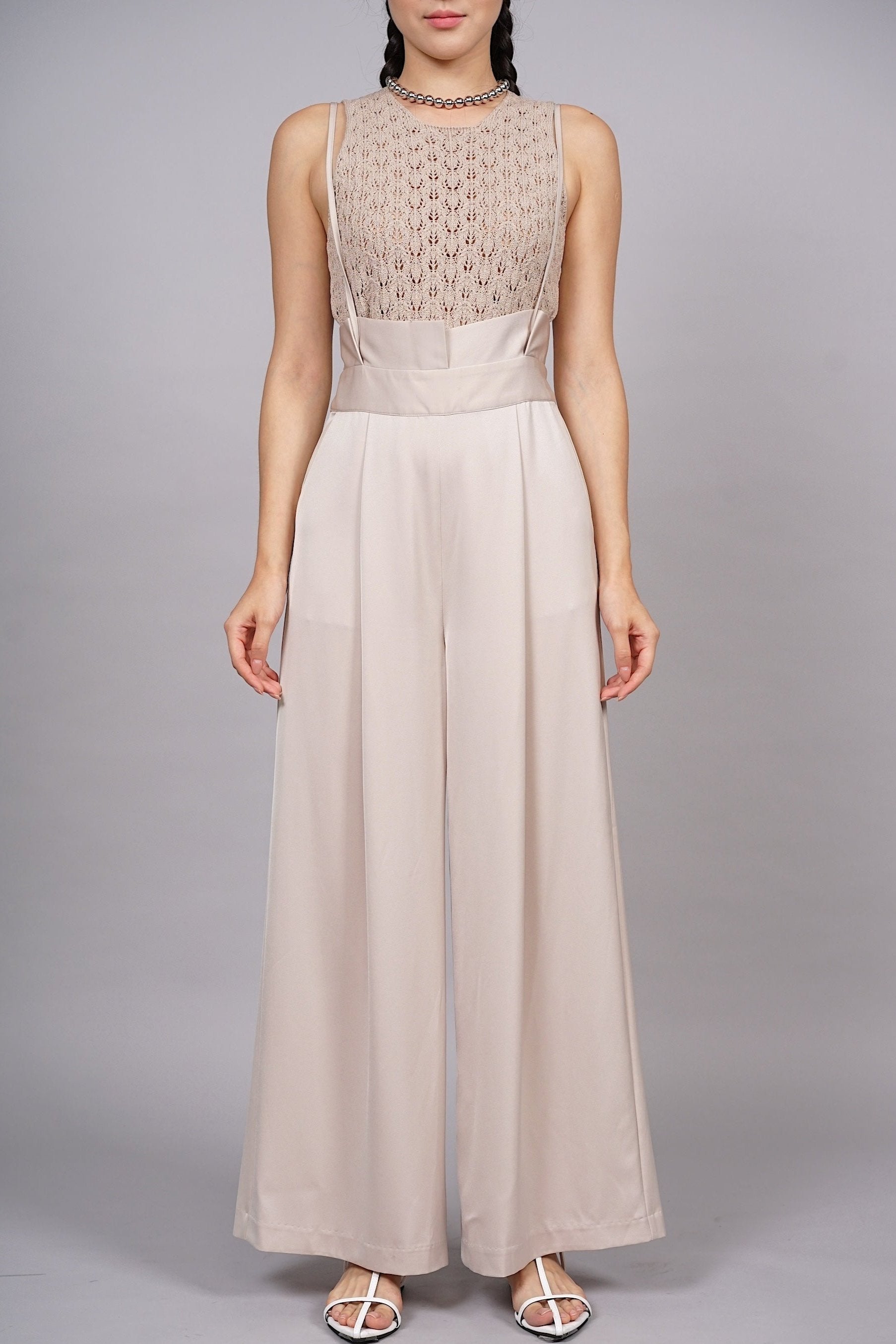 Maude Fluid Jumpsuit in Champagne