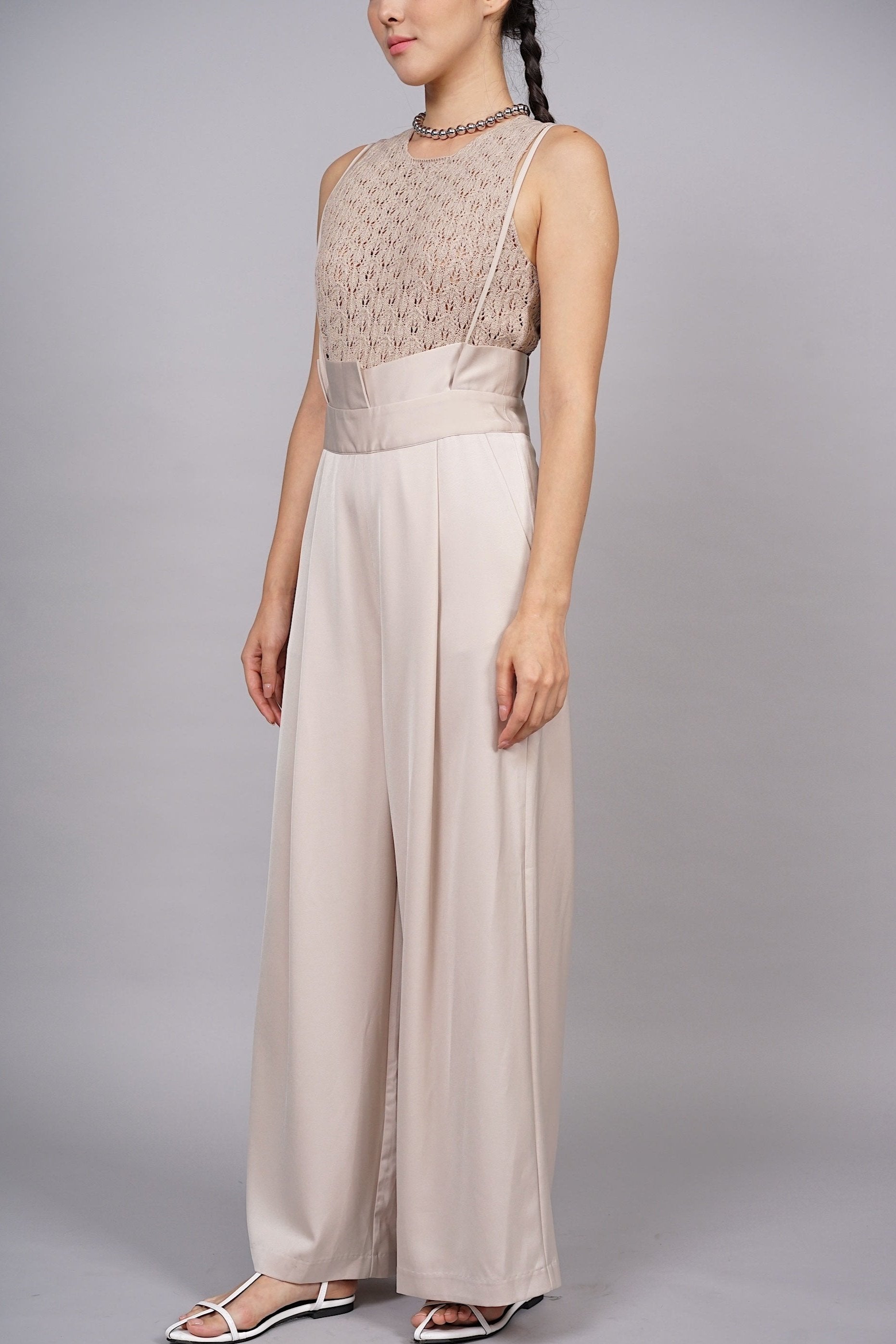 Maude Fluid Jumpsuit in Champagne