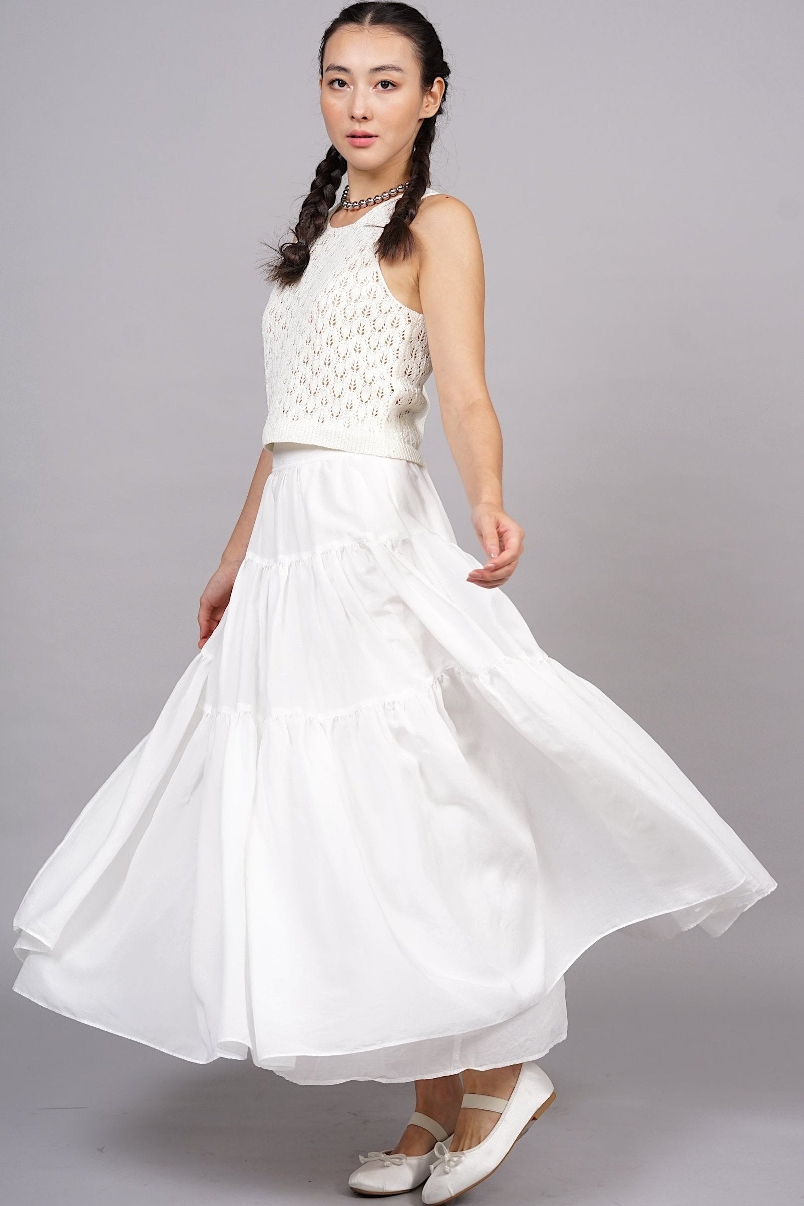 Cloud Maxi Skirt in Cotton White