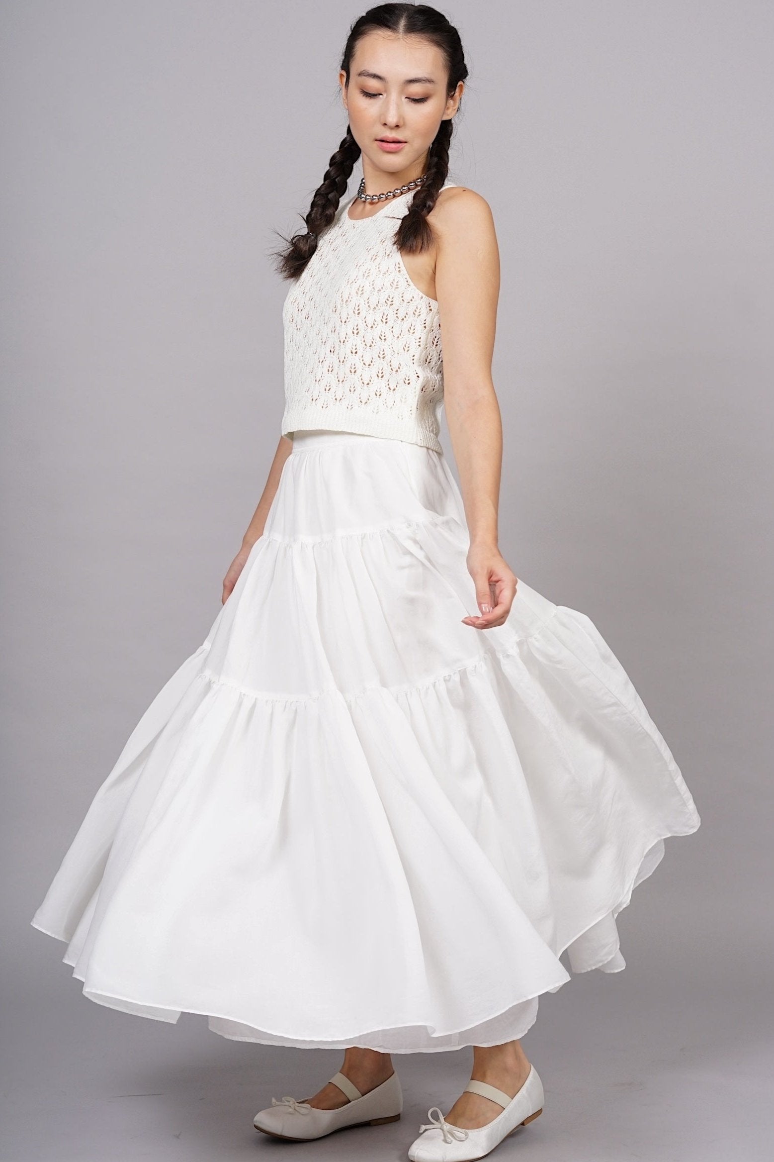 Cloud Maxi Skirt in Cotton White