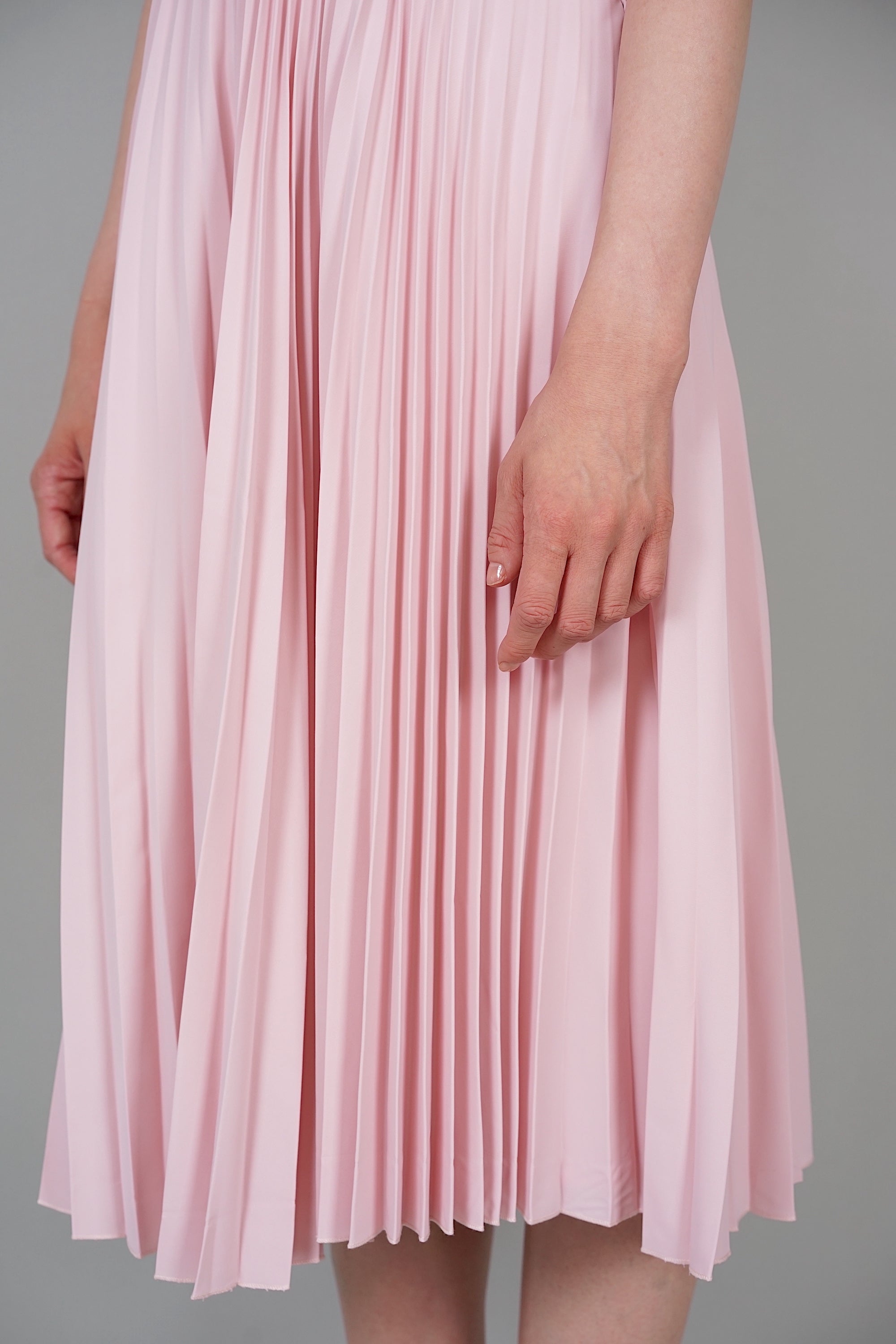 Tessa Pleated Dress in Powder Pink
