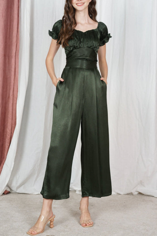 Jorin Puffy Top in Forest Green