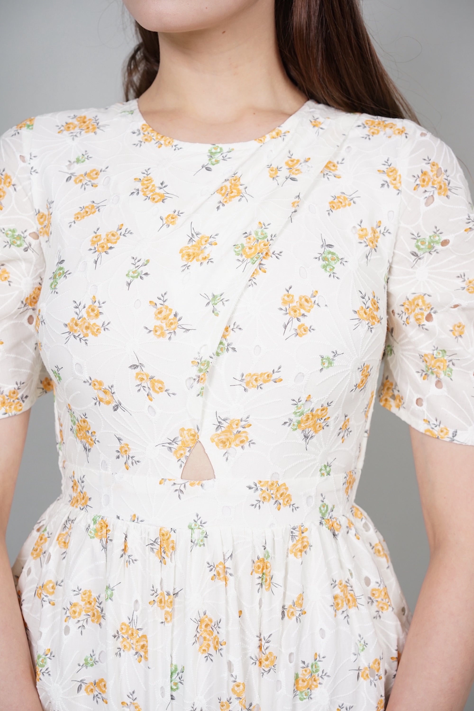 Araya Puffy Romper in White