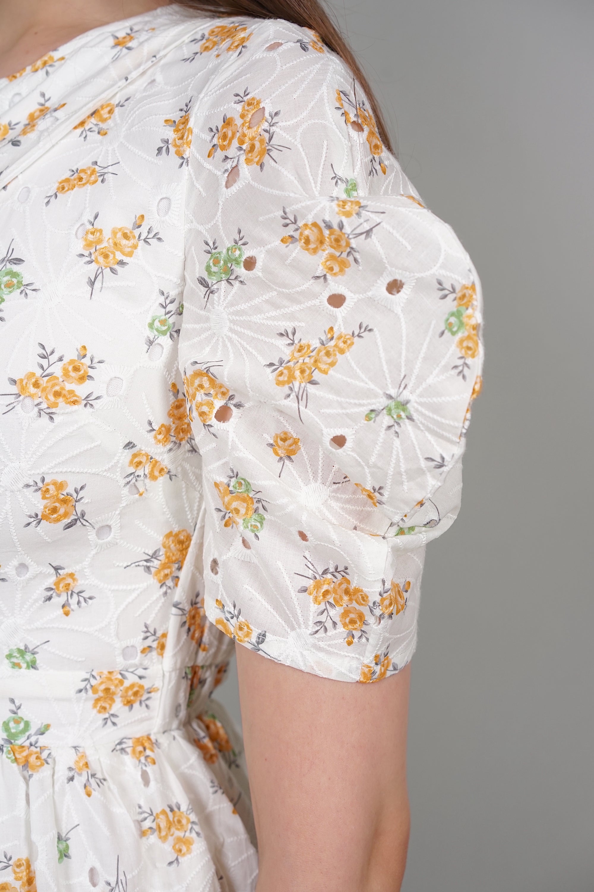 Araya Puffy Romper in White