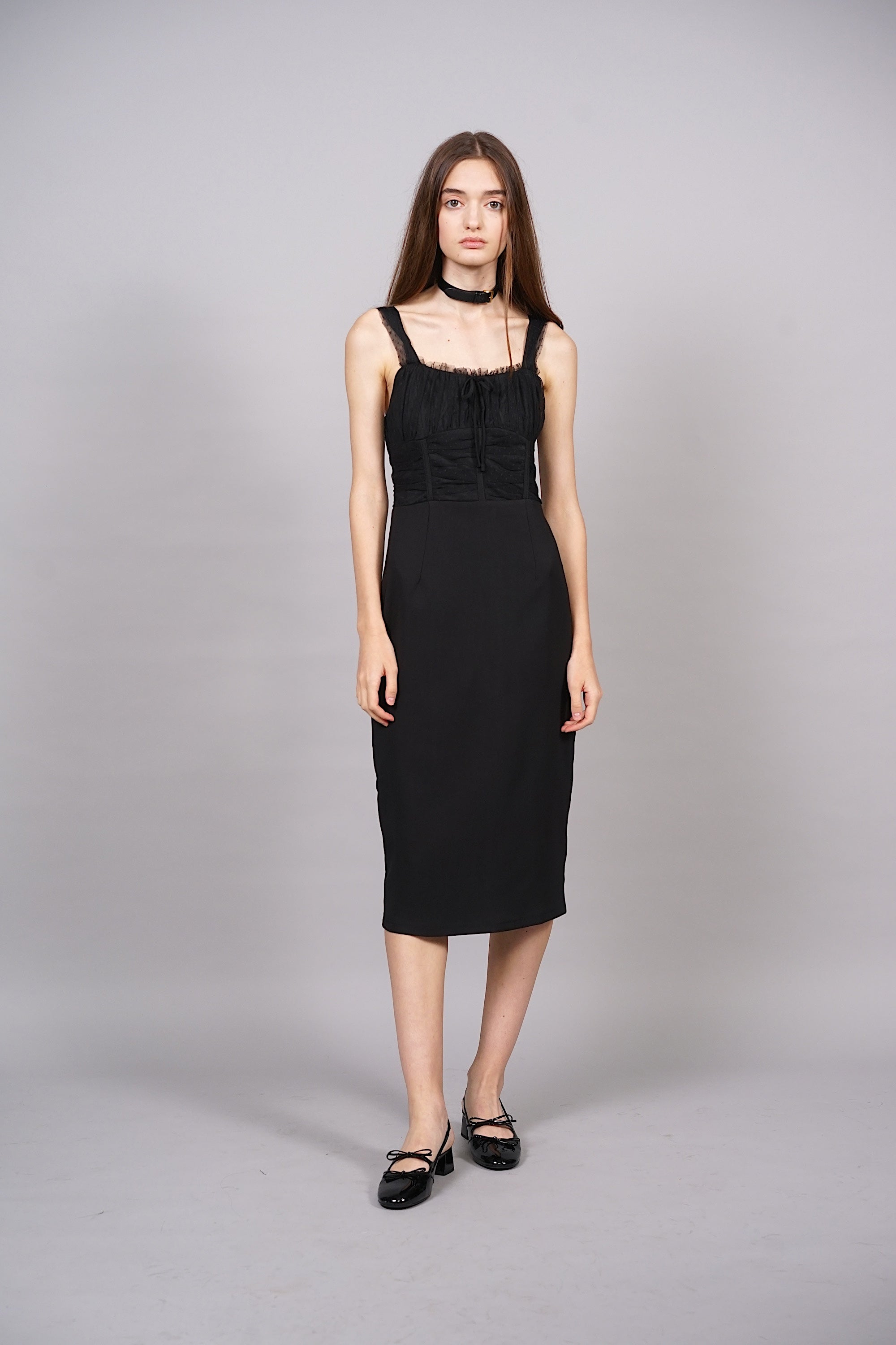 Viviana Mesh Dress in Black