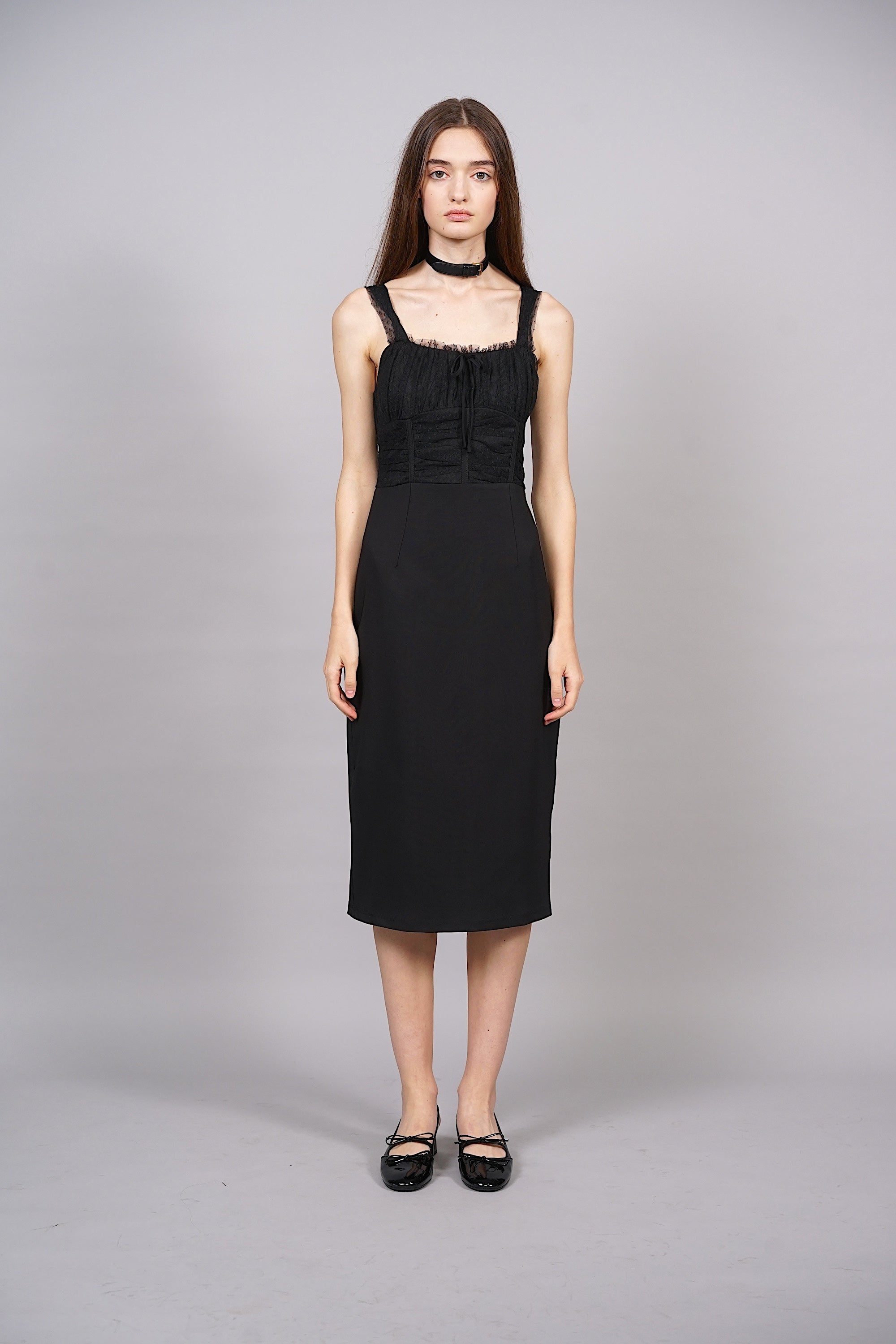 Viviana Mesh Dress in Black