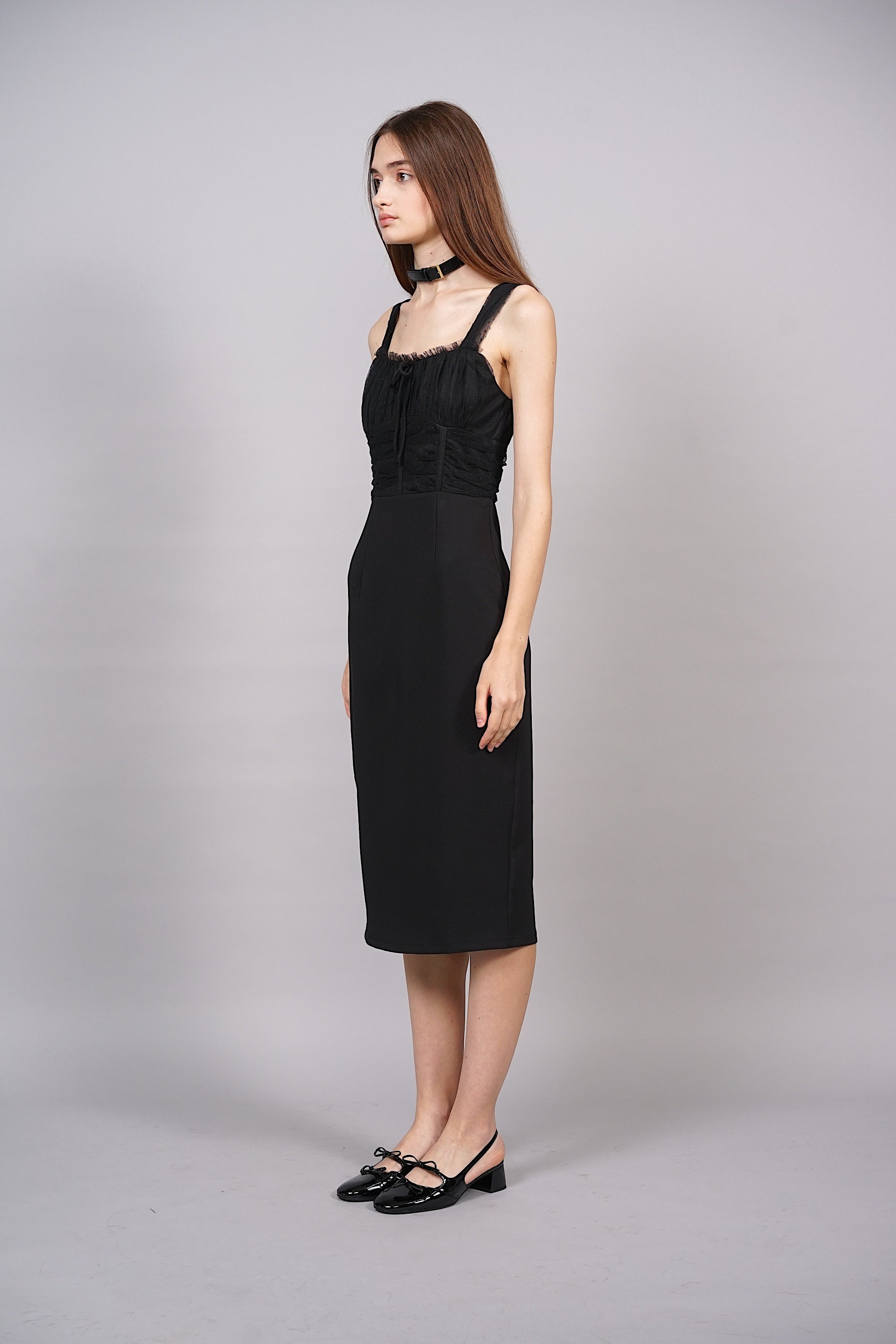 Viviana Mesh Dress in Black