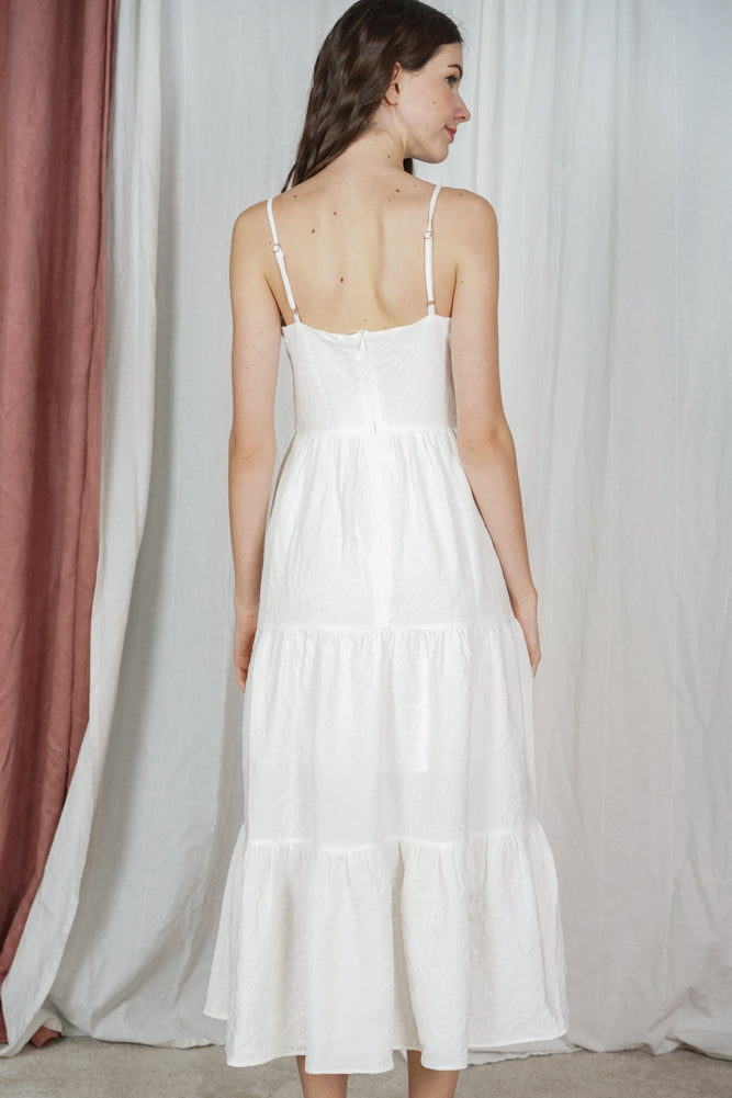 Melisea Gathered Dress in White