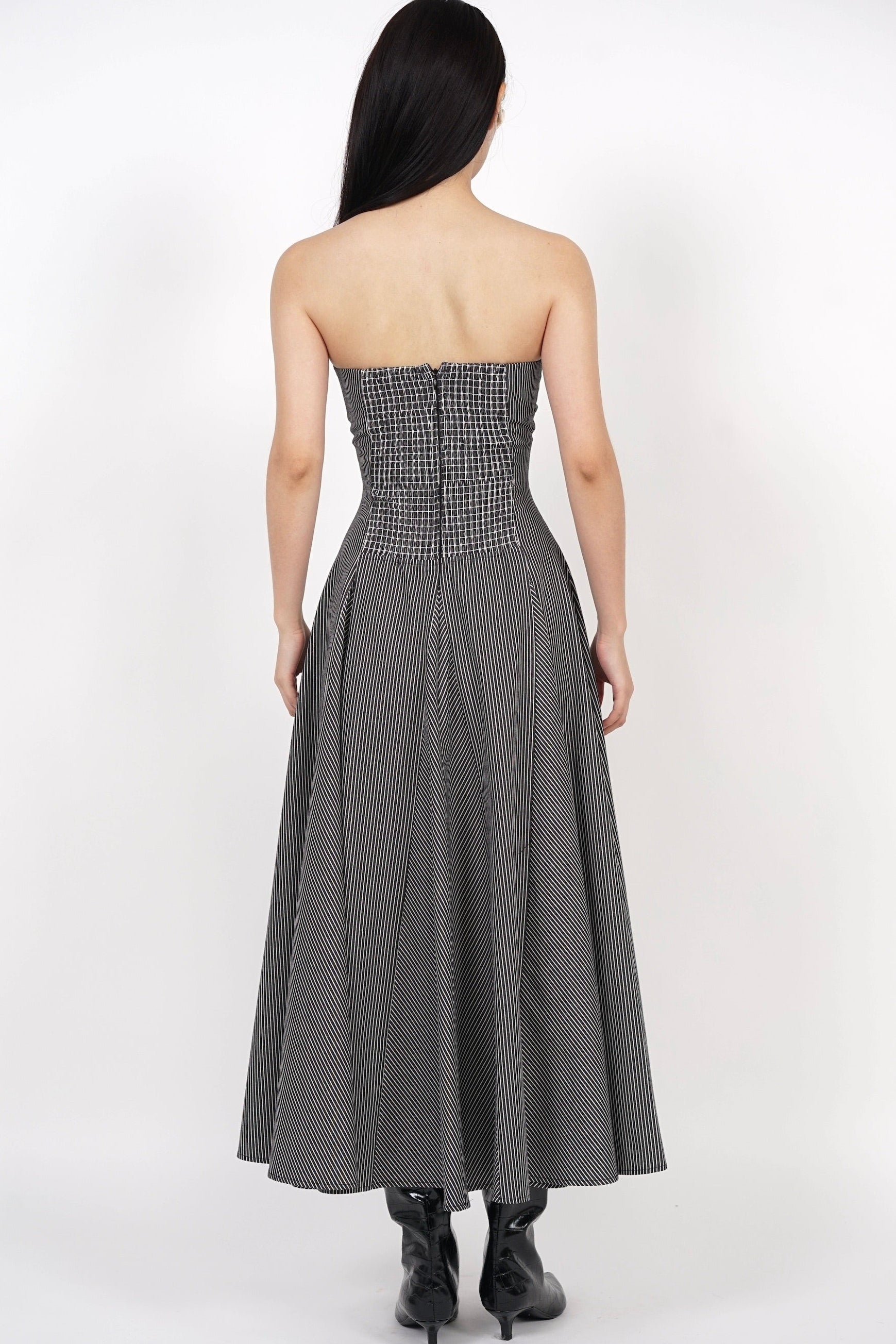Giana Tube Dress in Black Stripes