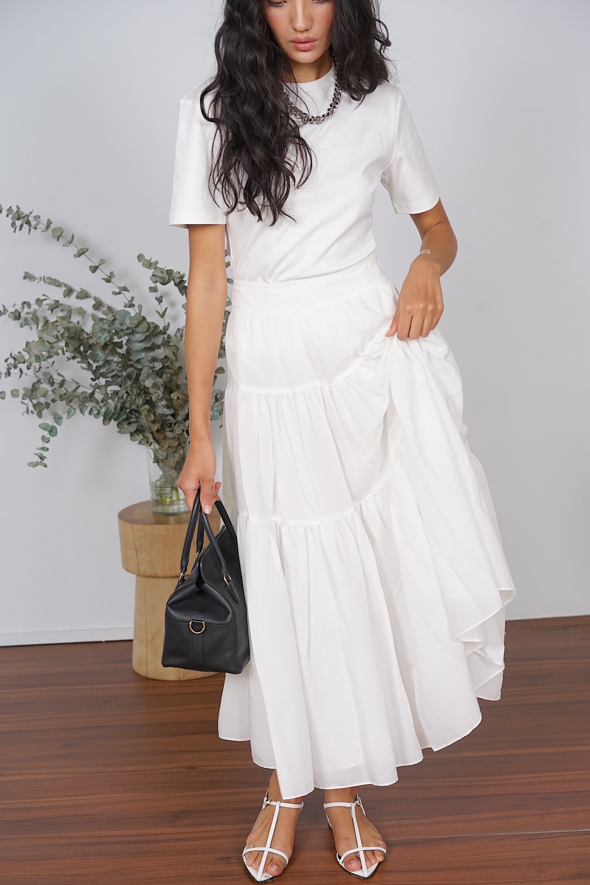 Cloud Maxi Skirt in Cotton White
