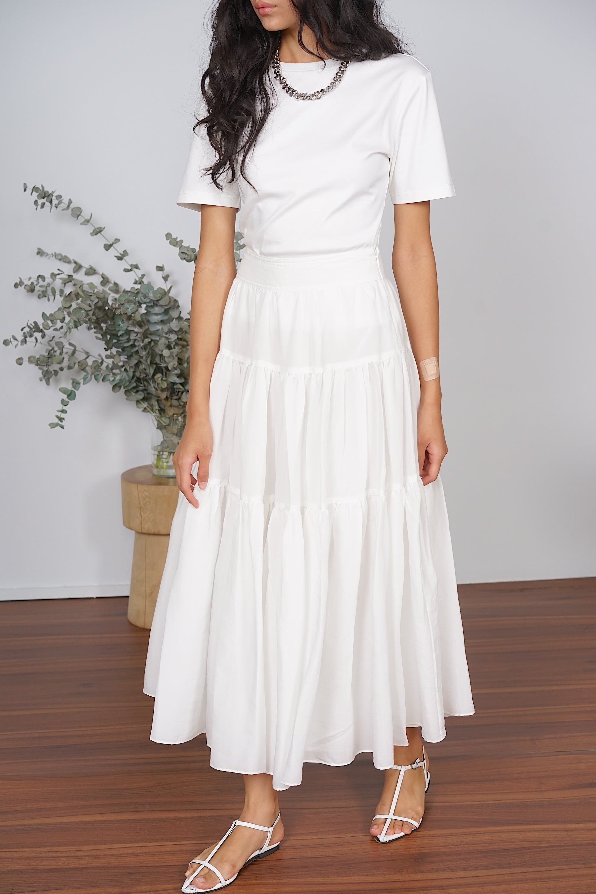 Cloud Maxi Skirt in Cotton White