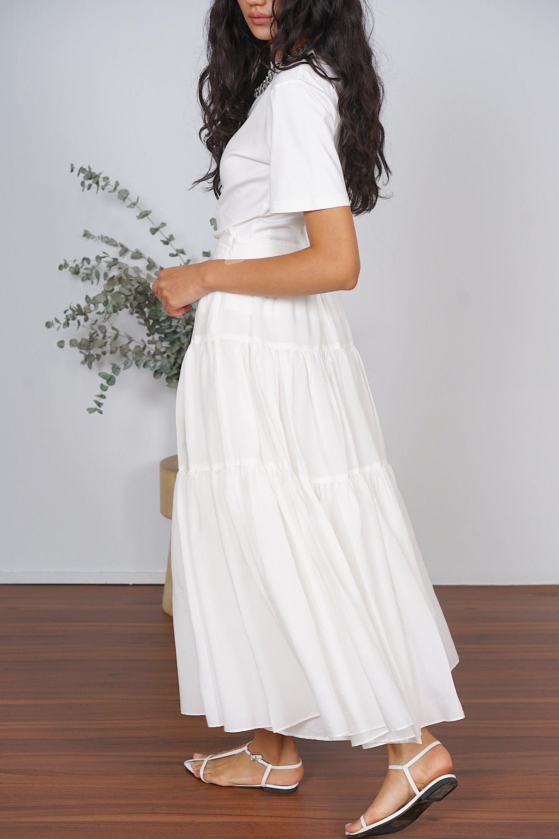 Cloud Maxi Skirt in Cotton White