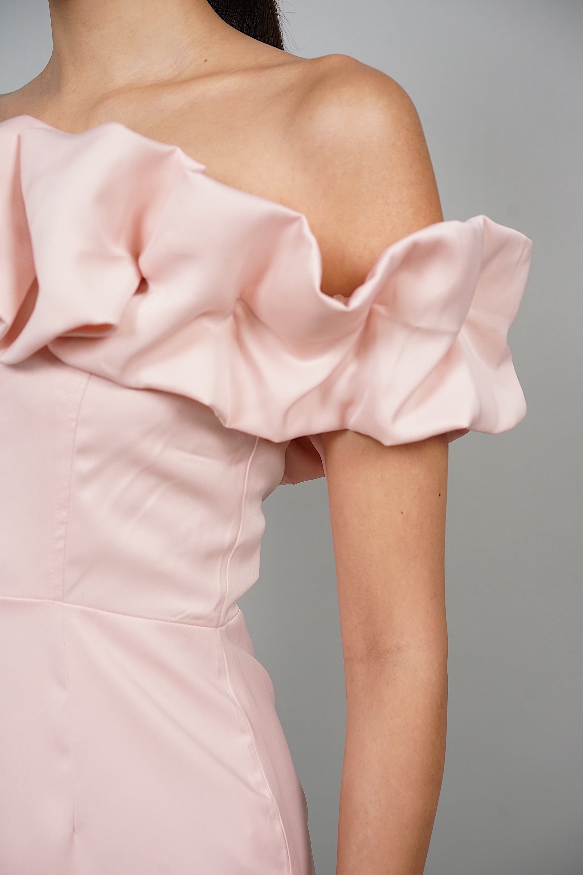 Nalla Ruffled Puffy Romper in Pink