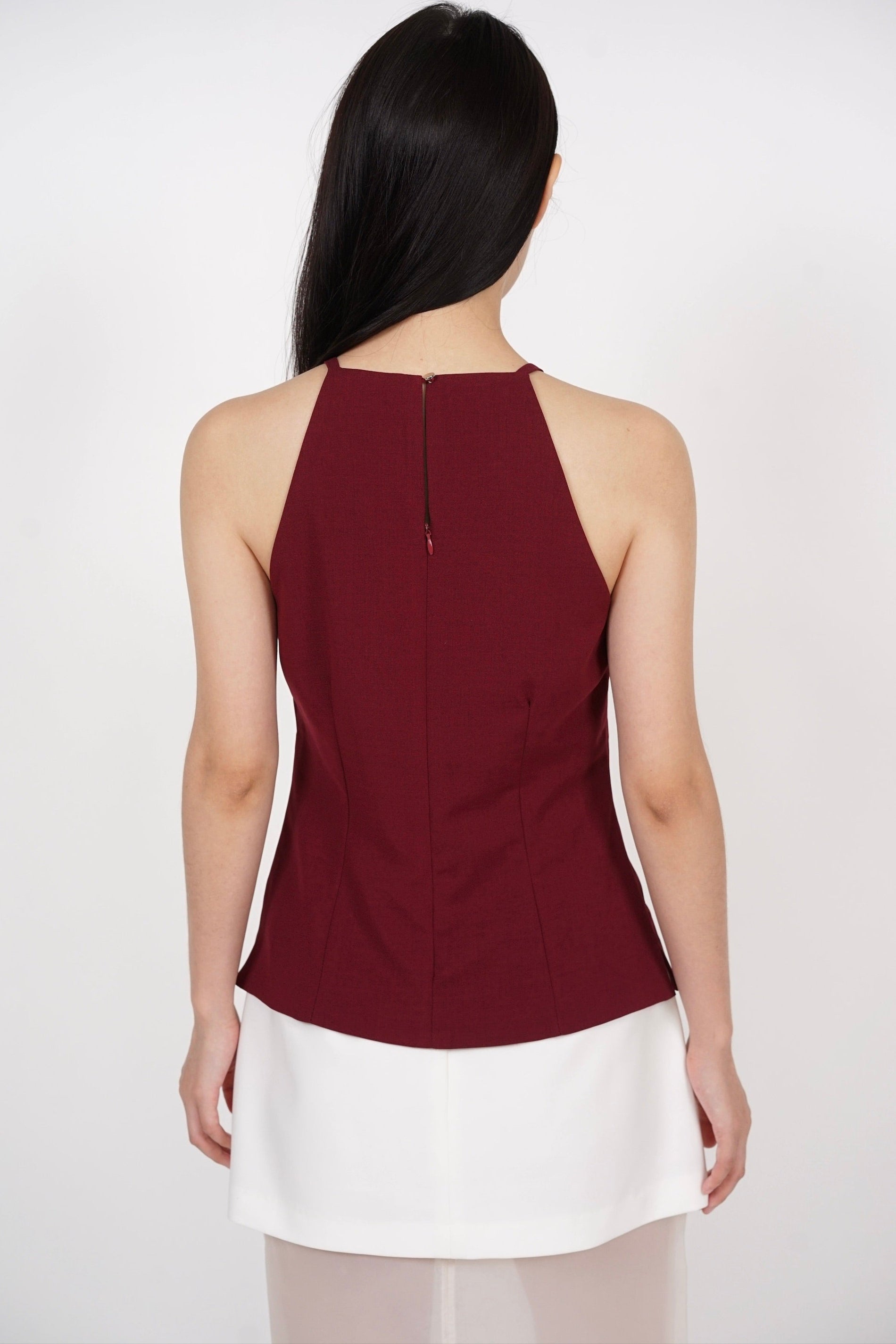 Halter neck top in Burgundy