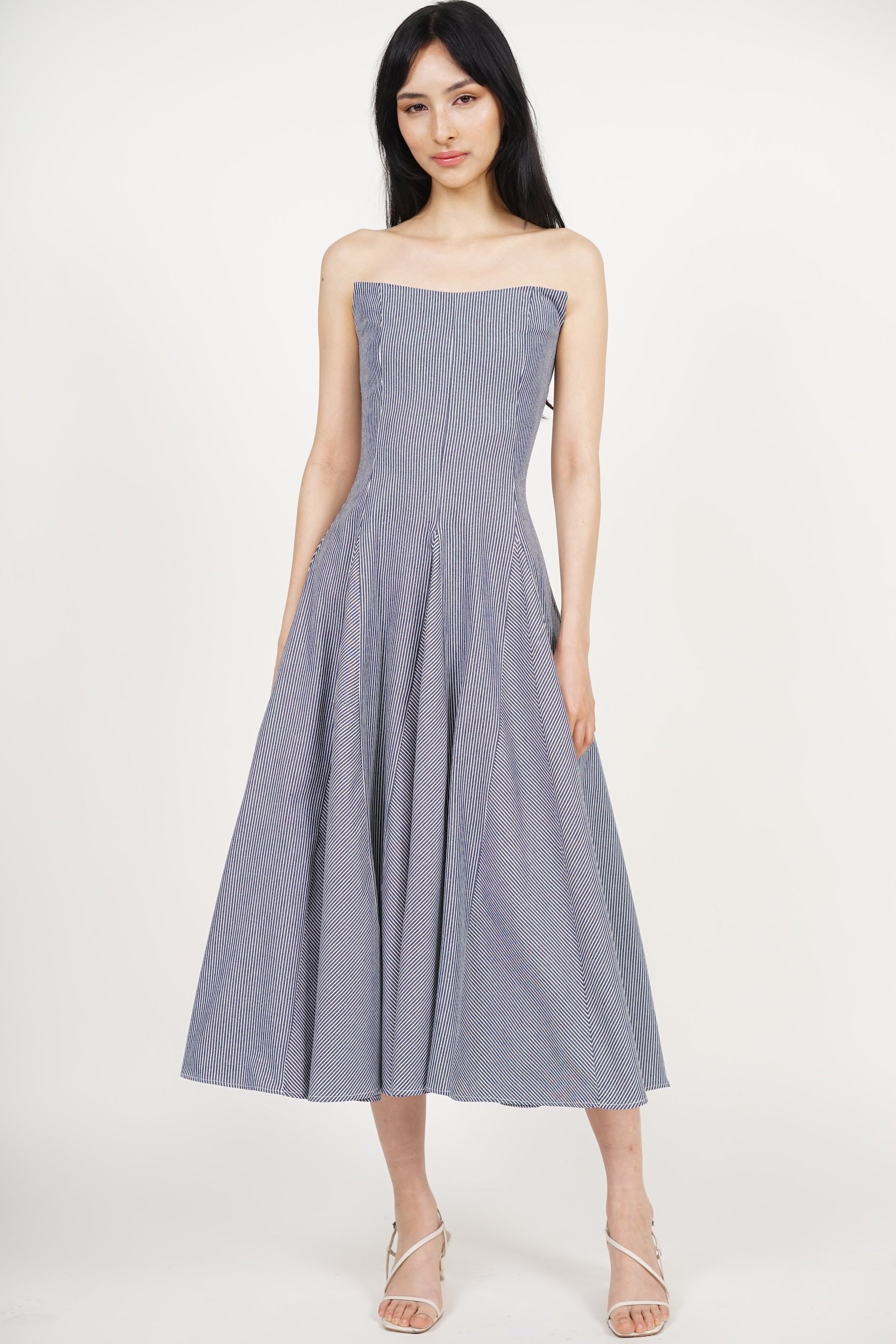 Giana Tube Dress in Navy Stripes