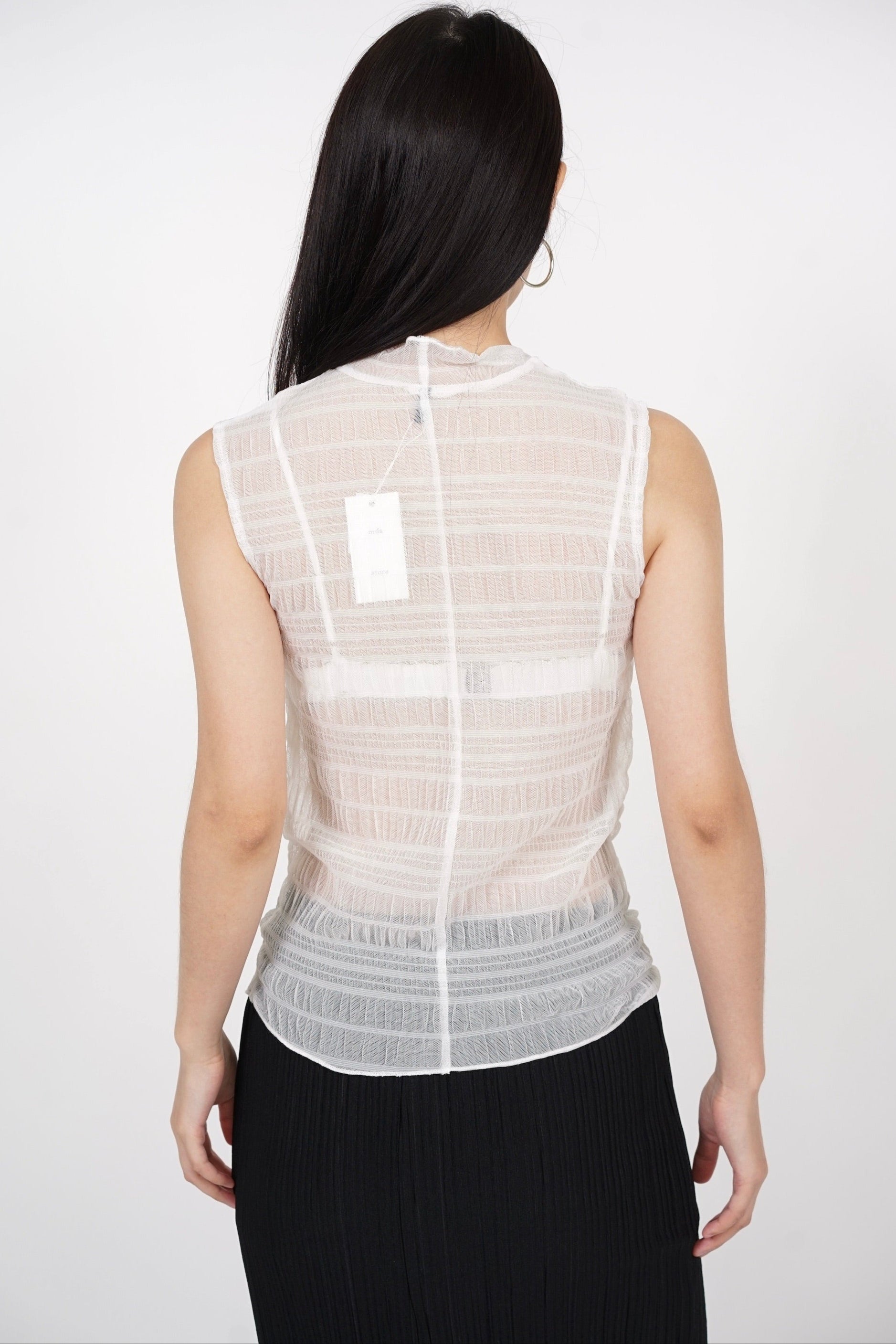 Textured Sheer Top in White