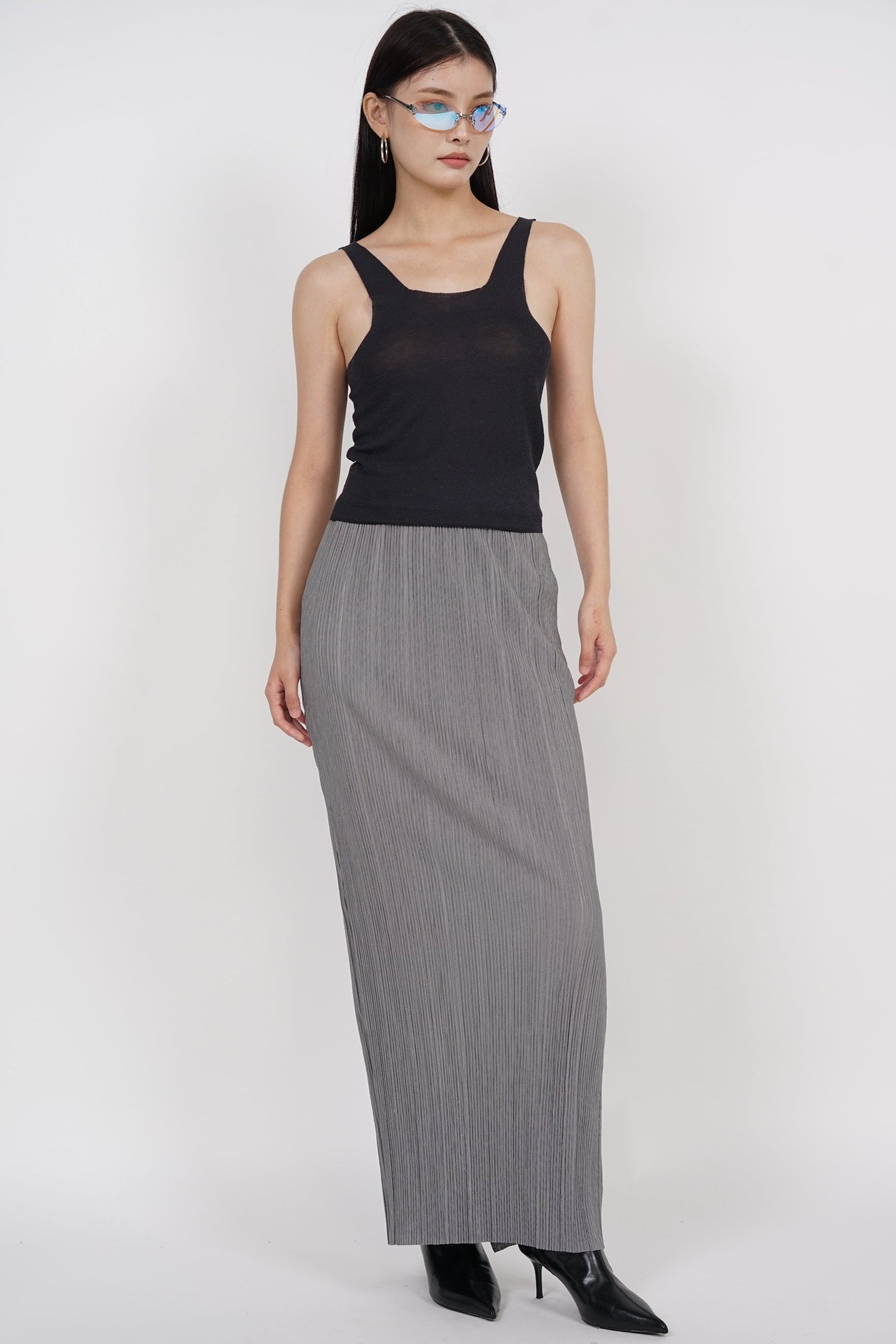 Singlet Knit Top in Slate
