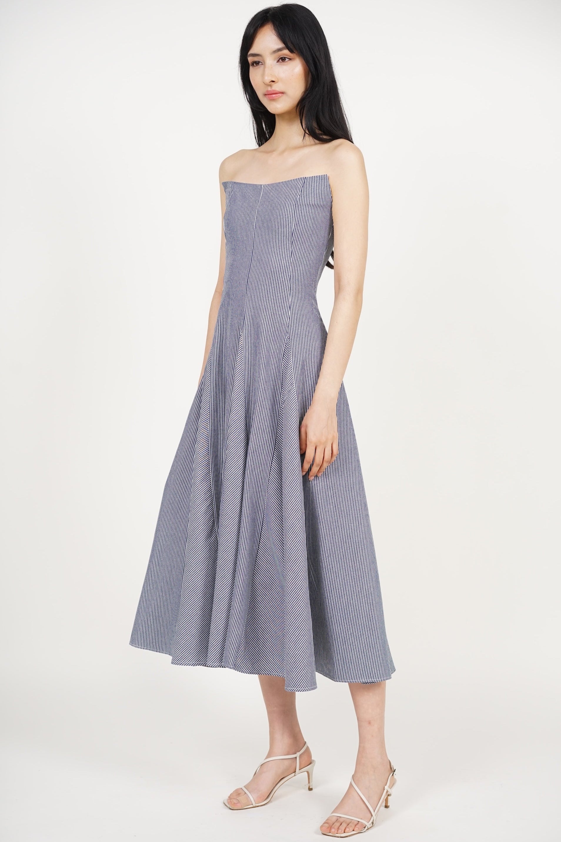 Giana Tube Dress in Navy Stripes