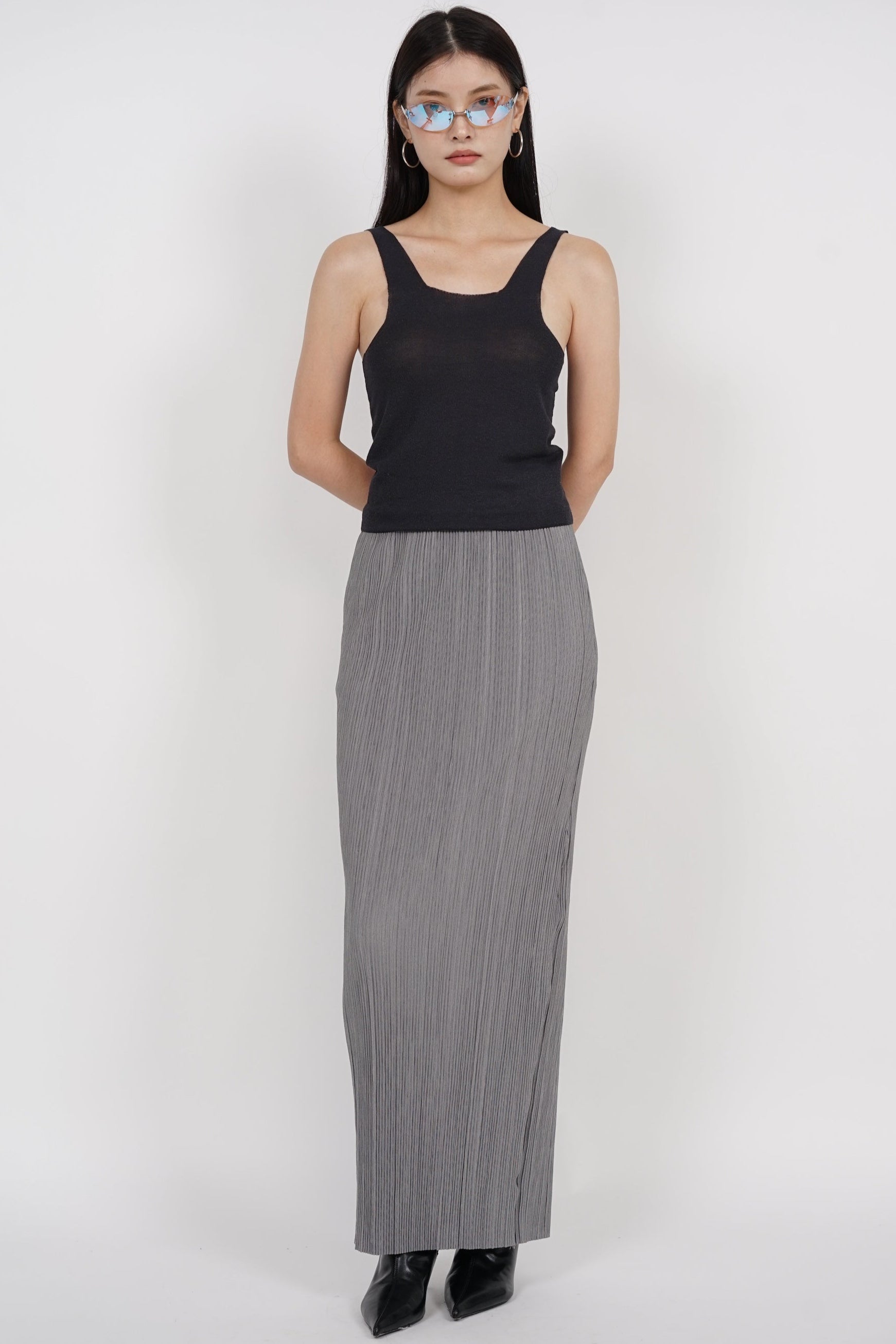 Singlet Knit Top in Slate