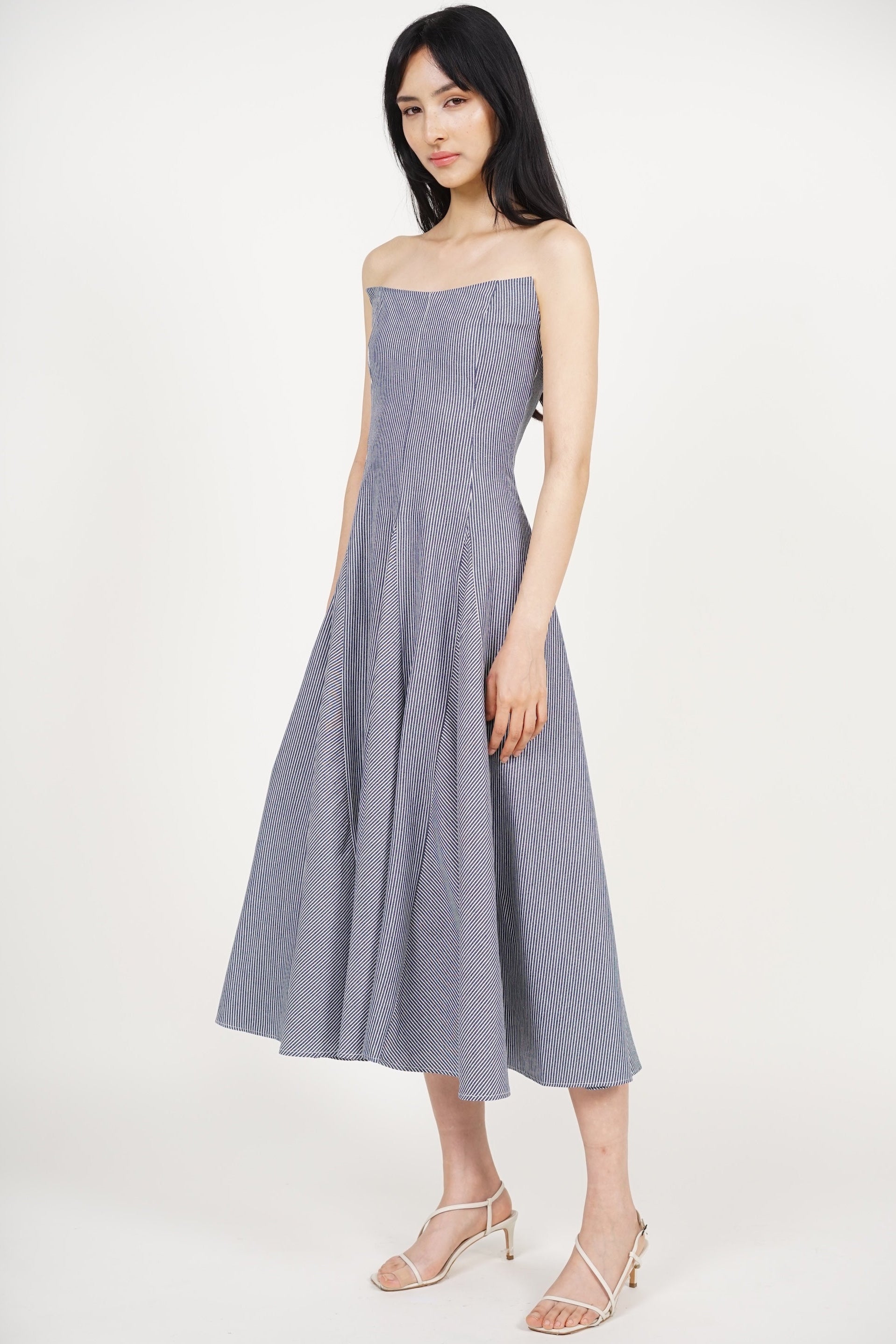 Giana Tube Dress in Navy Stripes