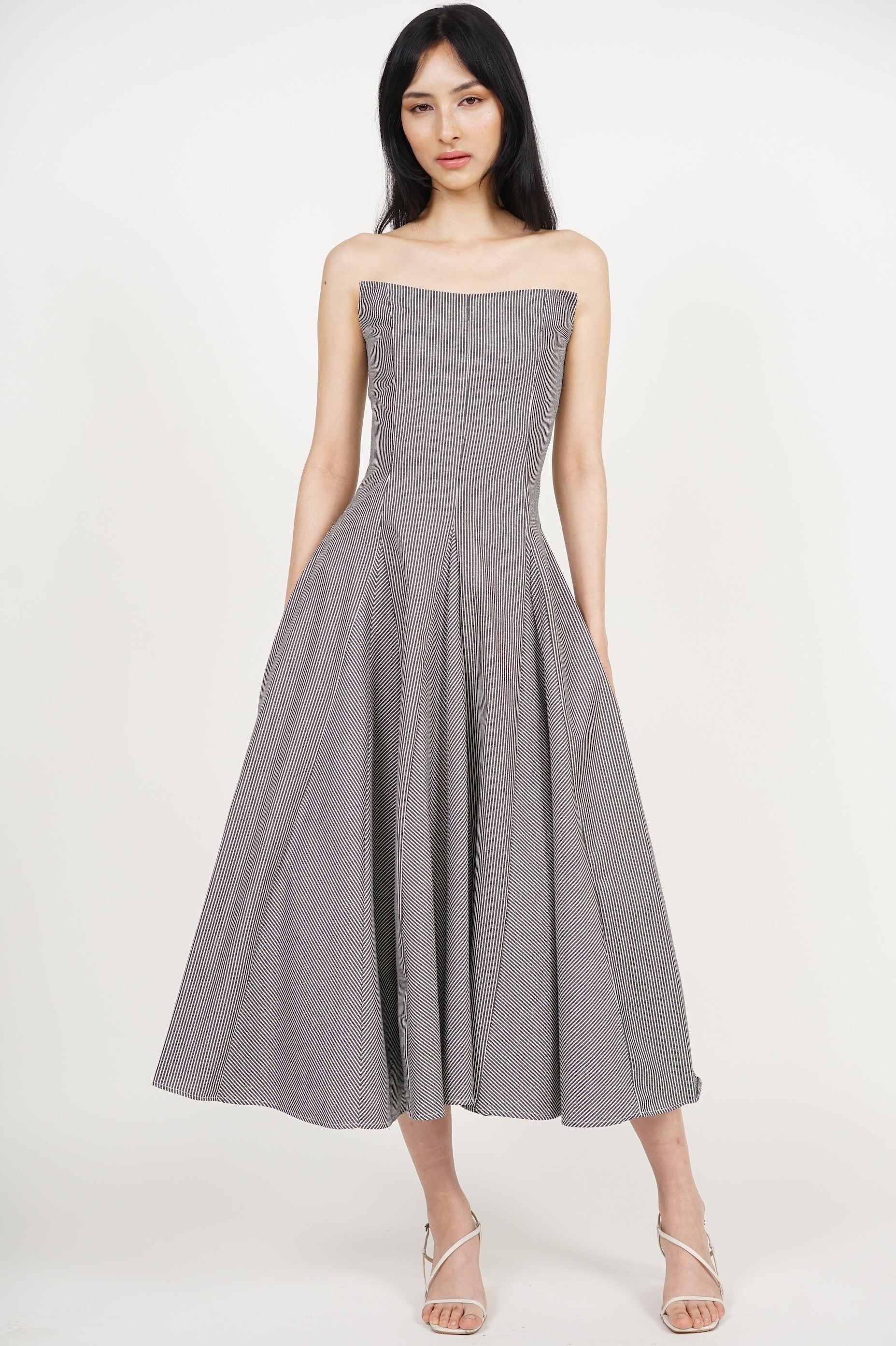 Giana Tube Dress in Black Stripes