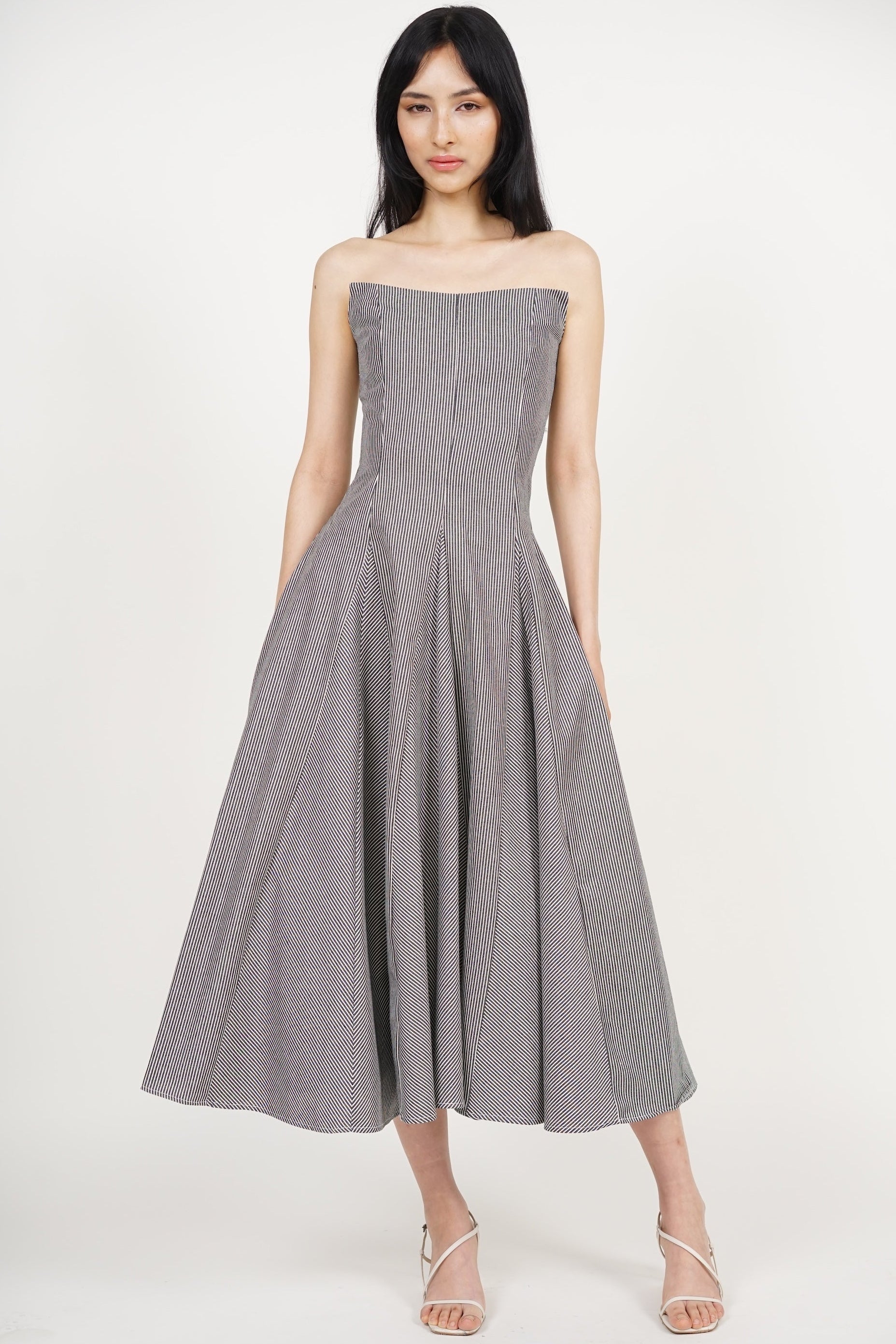 Giana Tube Dress in Black Stripes