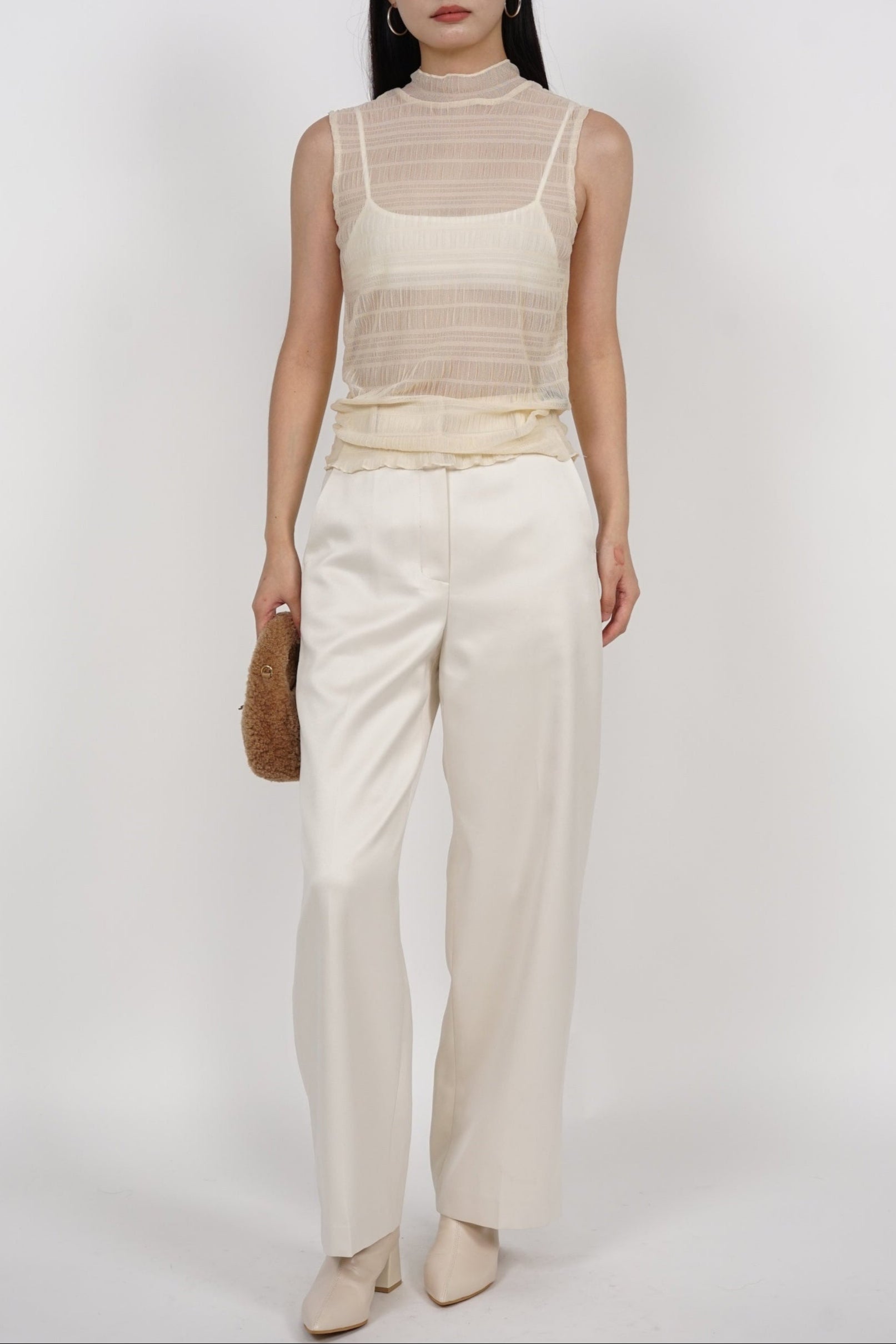 Textured Sheer Top in Sand