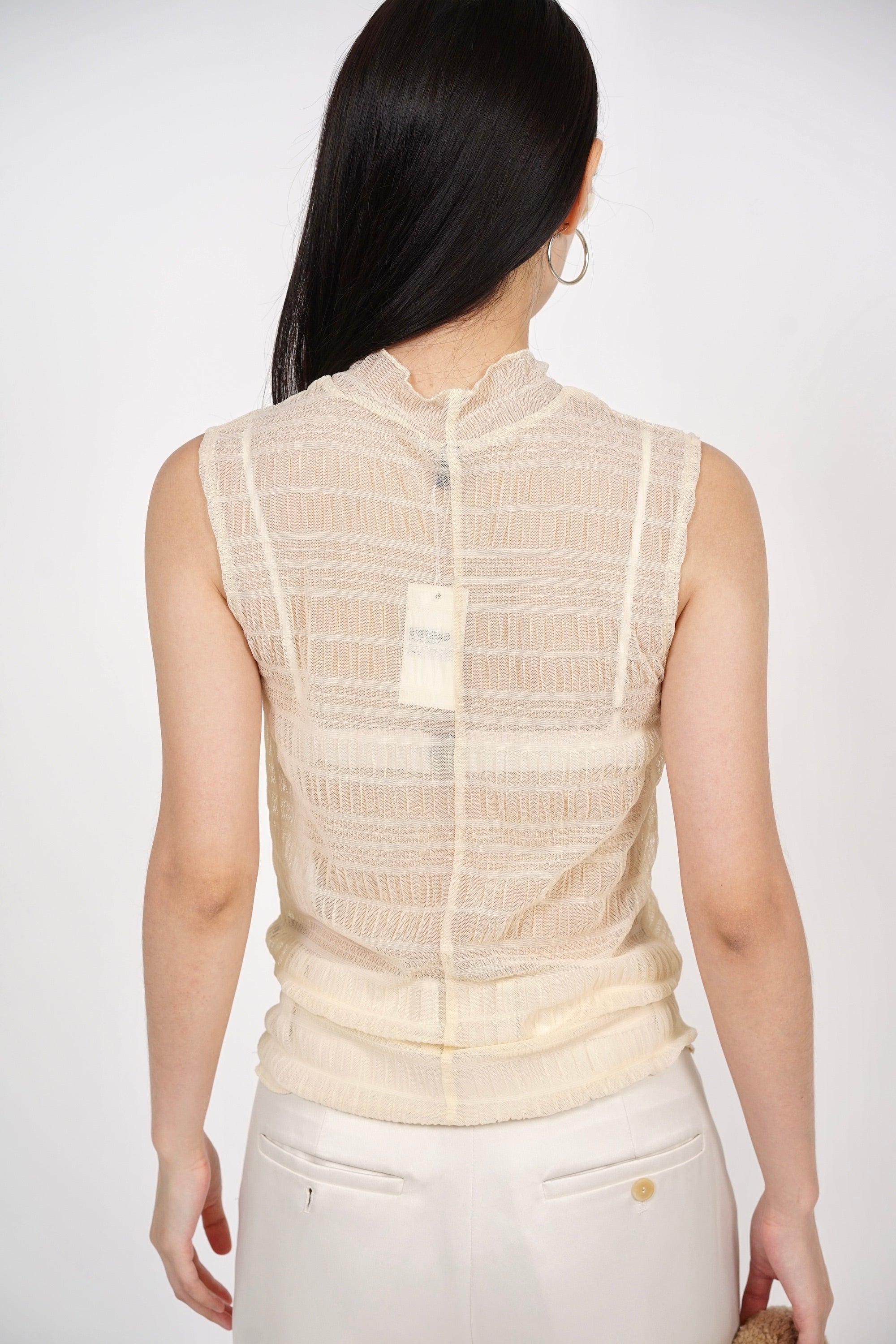 Textured Sheer Top in Sand