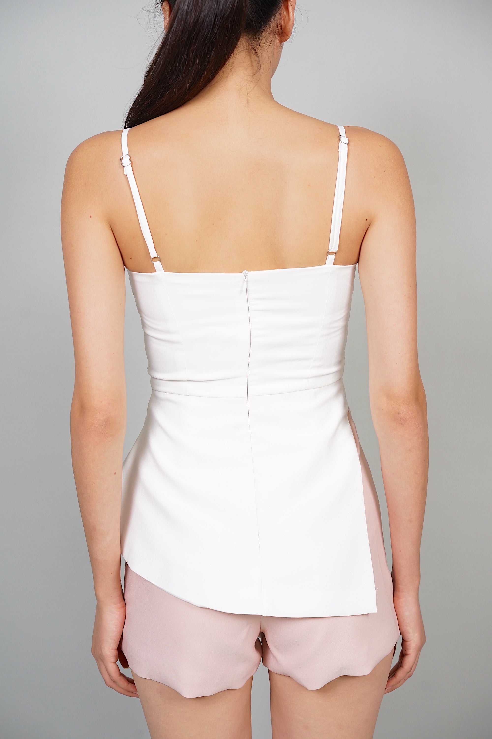 Ariel Romper in White Nude Pink