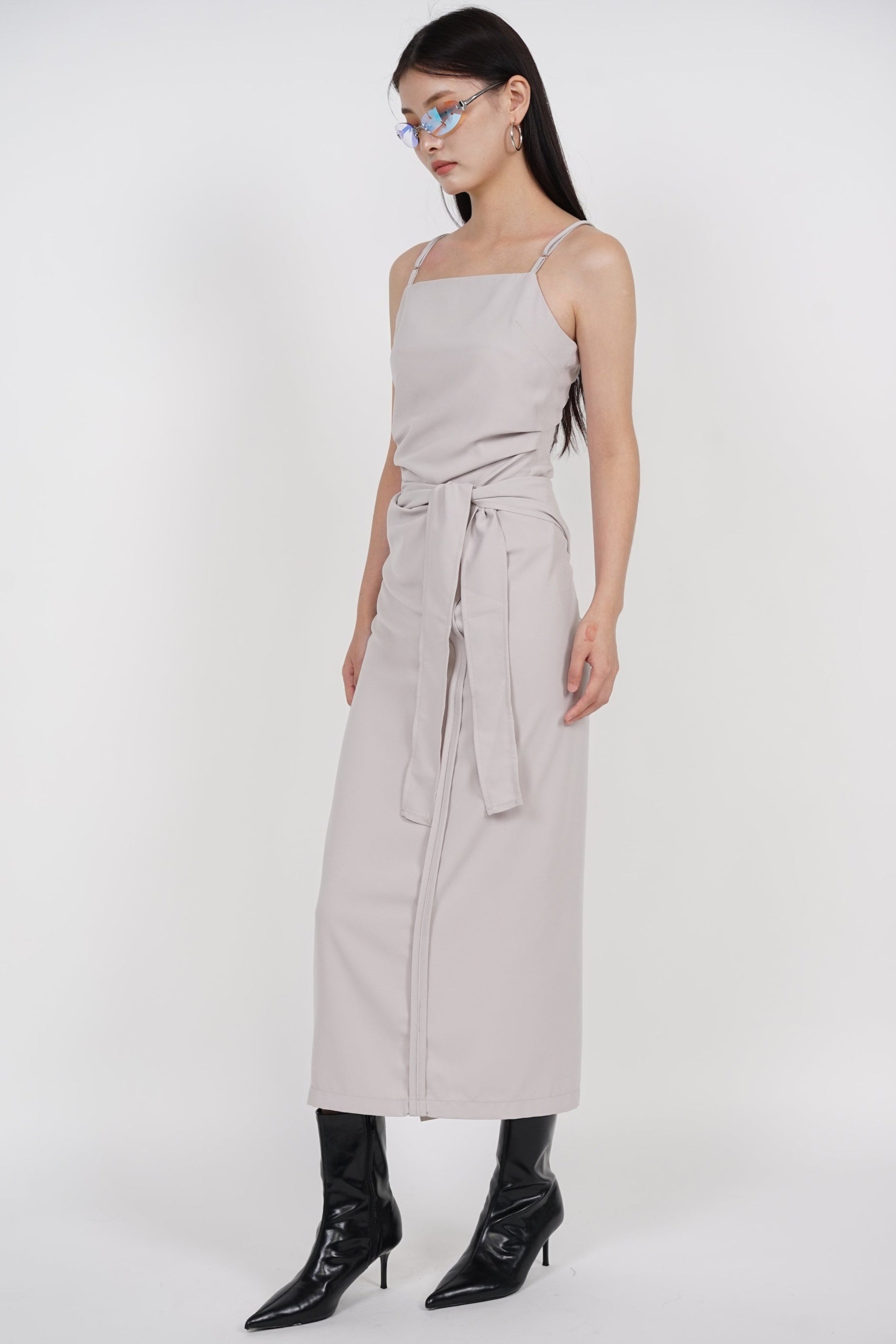 Self Tie Wrap Skirt in Gris