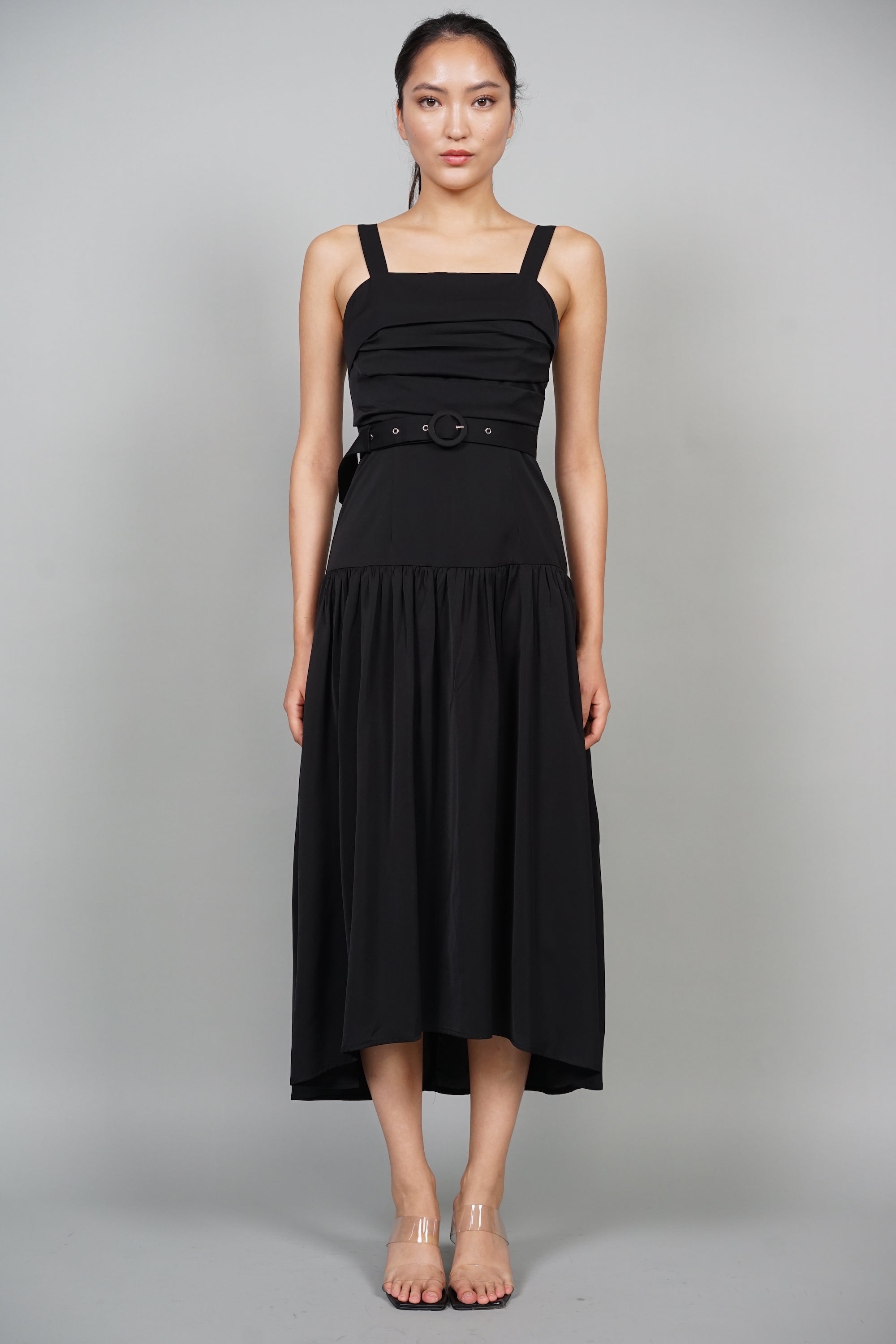 Kellan High-Low Dress in Midnight Black