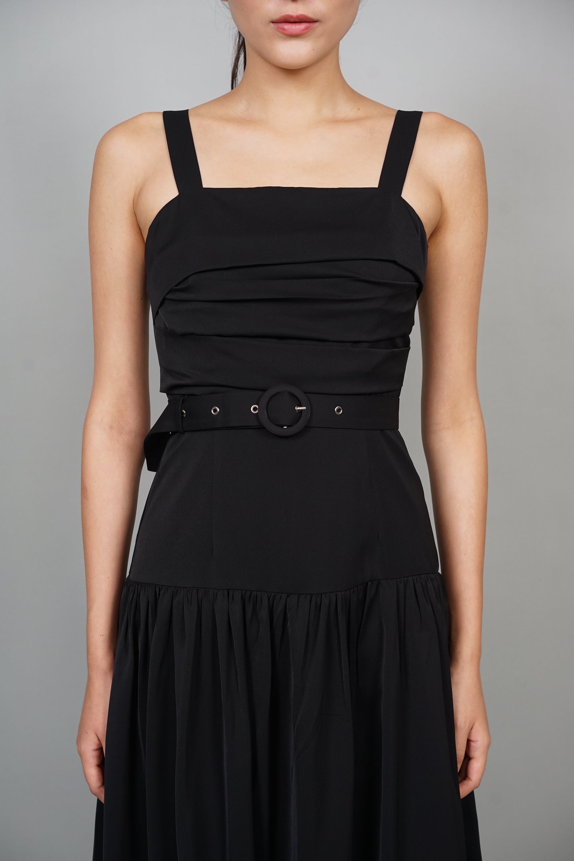 Kellan High-Low Dress in Midnight Black
