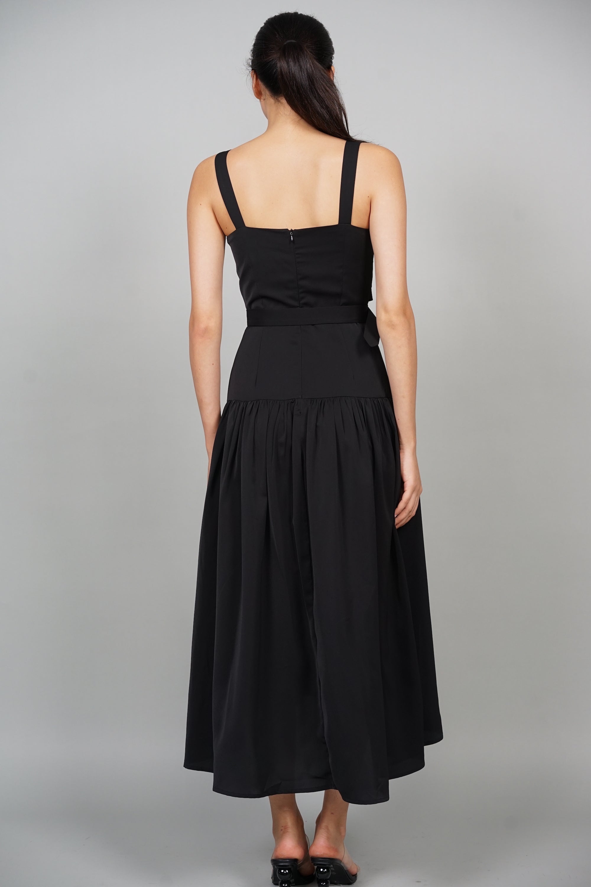 Kellan High-Low Dress in Midnight Black