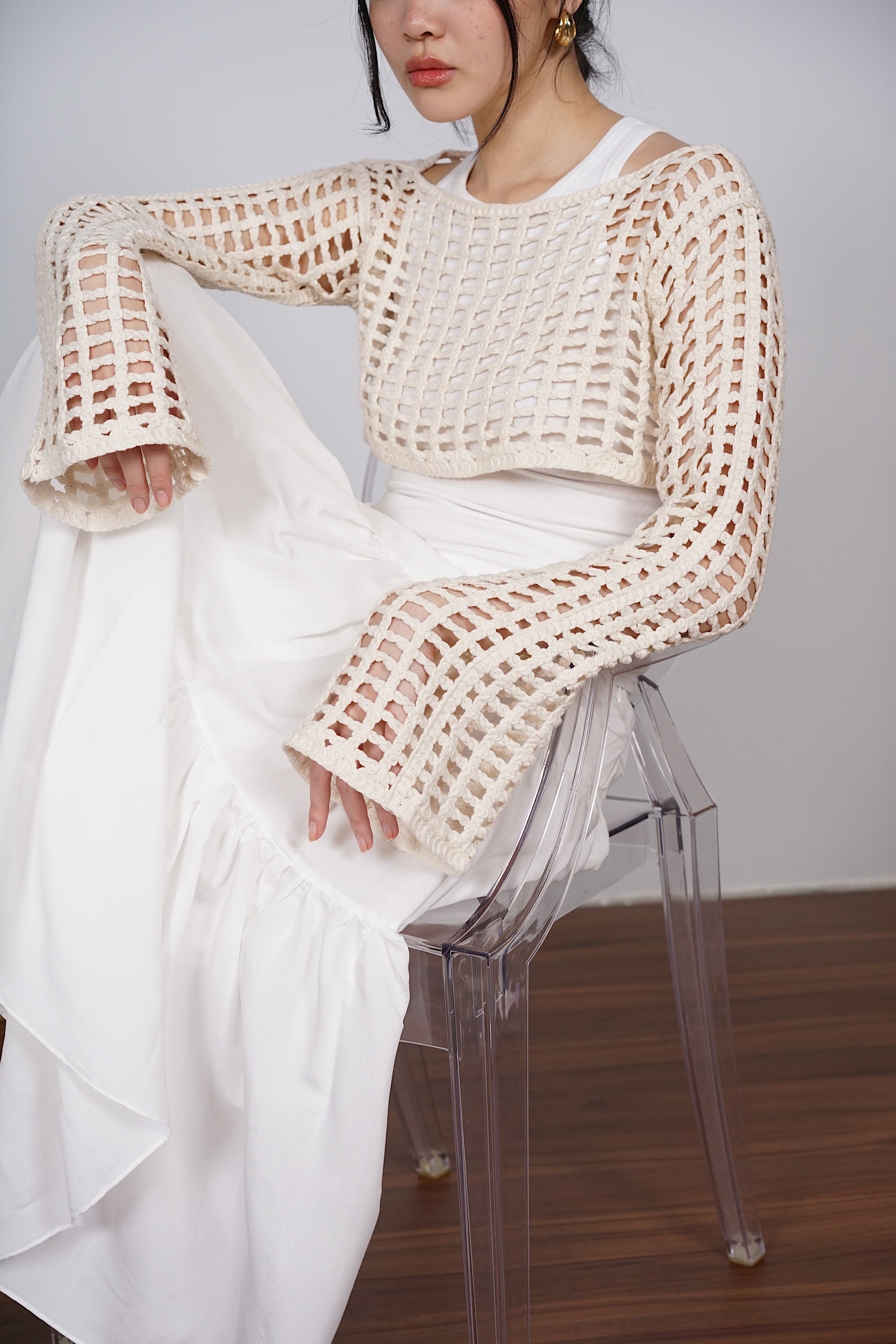 Cloud Maxi Skirt in Cotton White