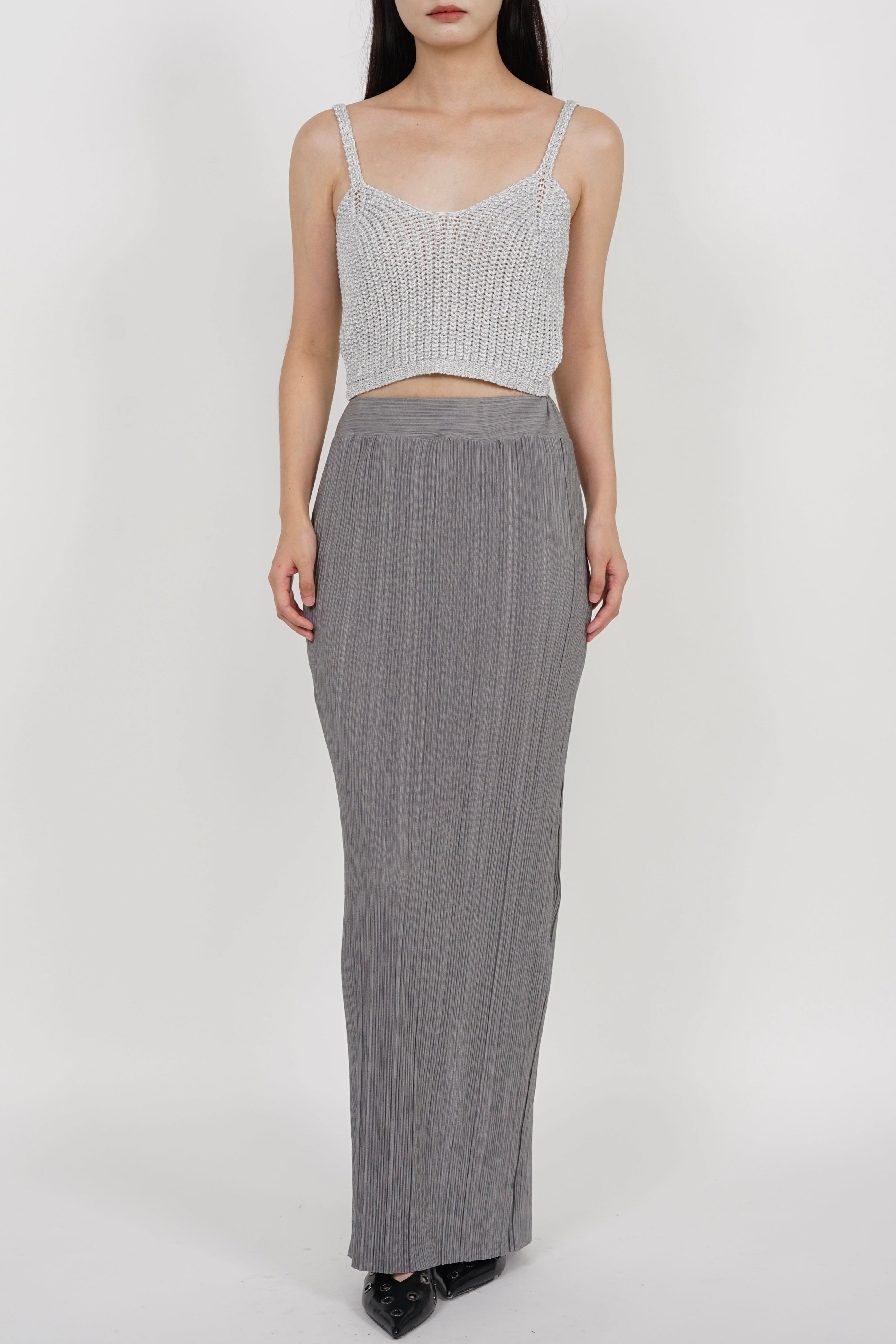 Cami Sweetheart Cami Top in White Silver