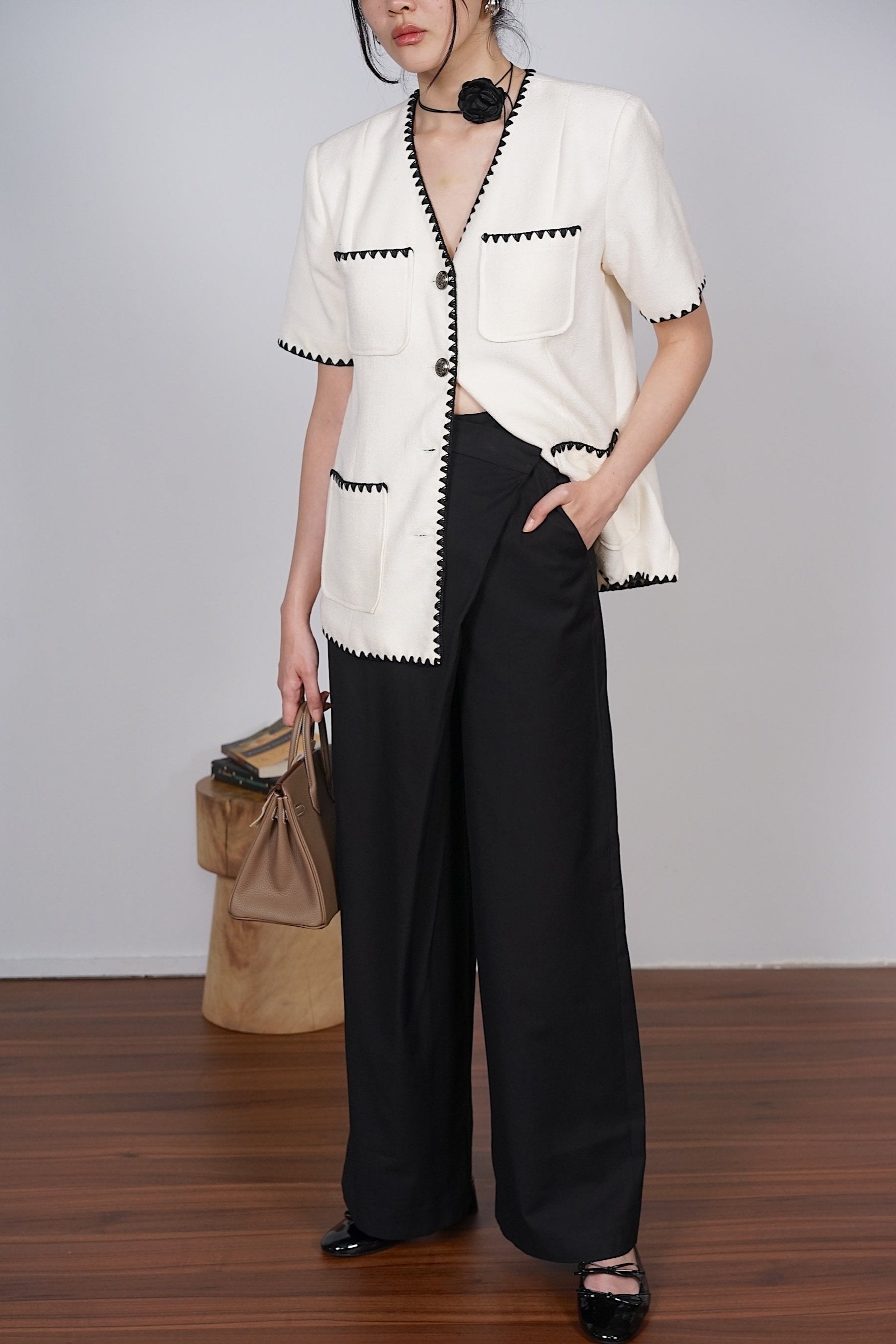 Asymmetrical Trousers in Black