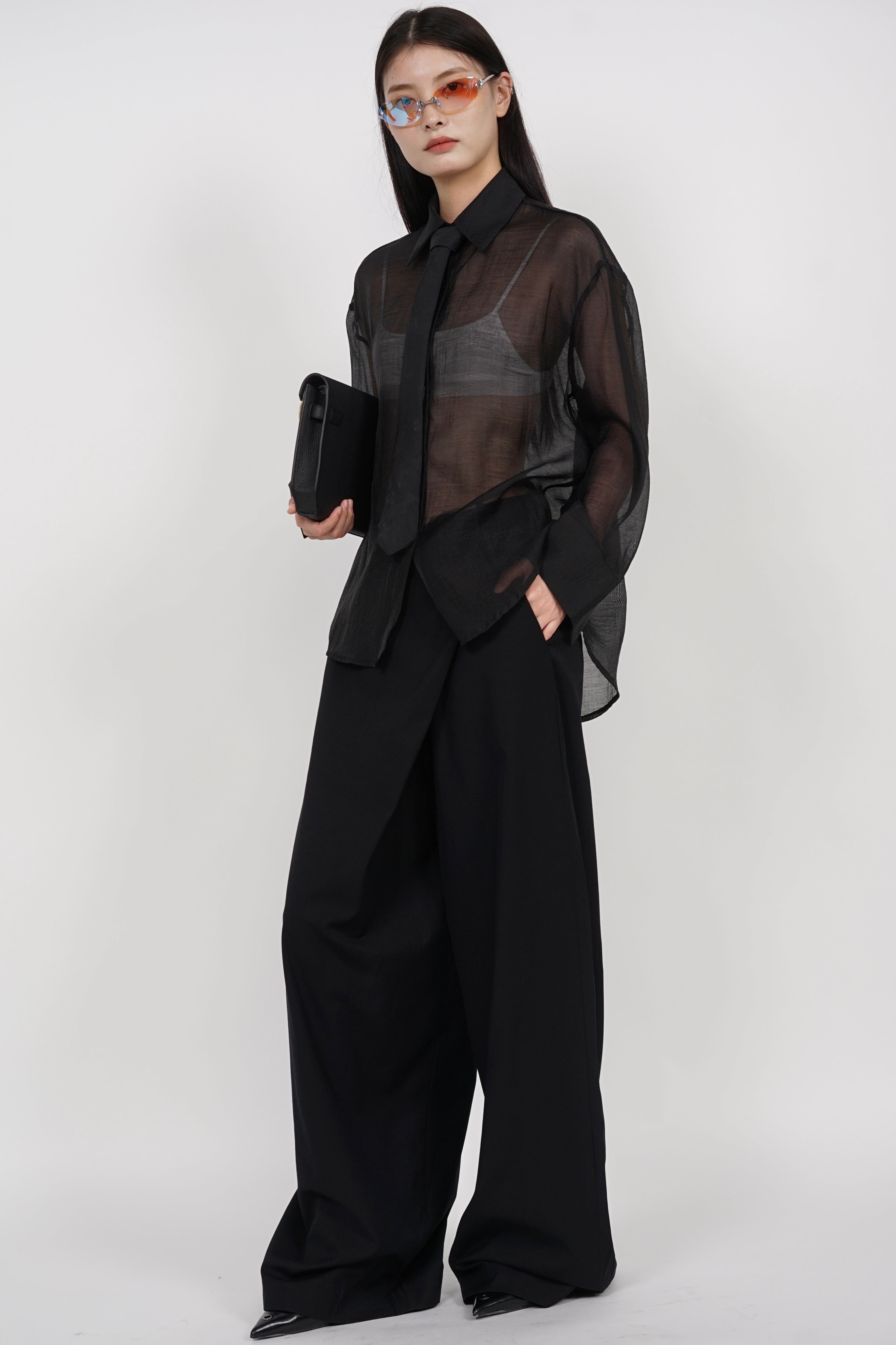 Asymmetrical Trousers in Black