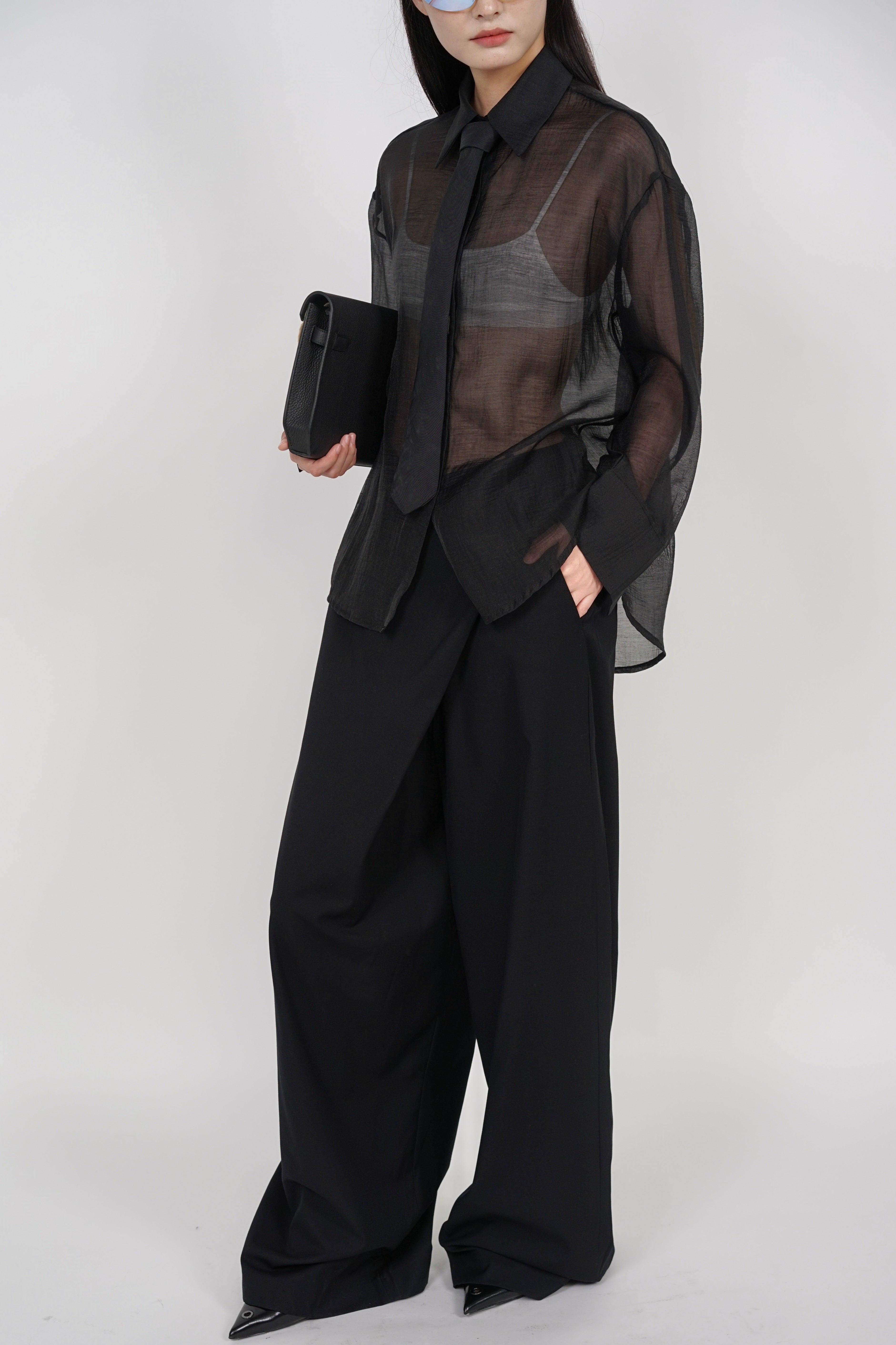 Asymmetrical Trousers in Black