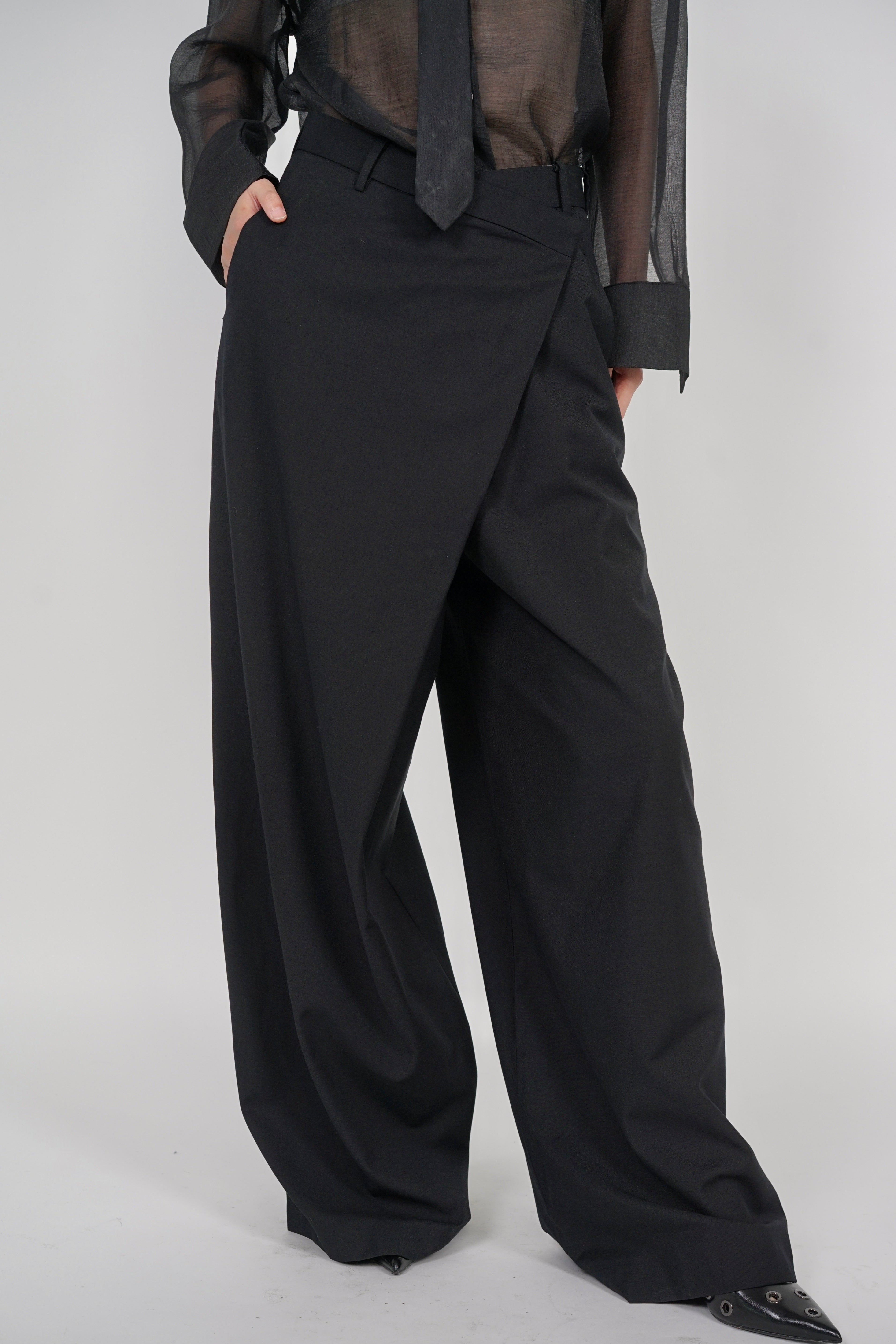 Asymmetrical Trousers in Black