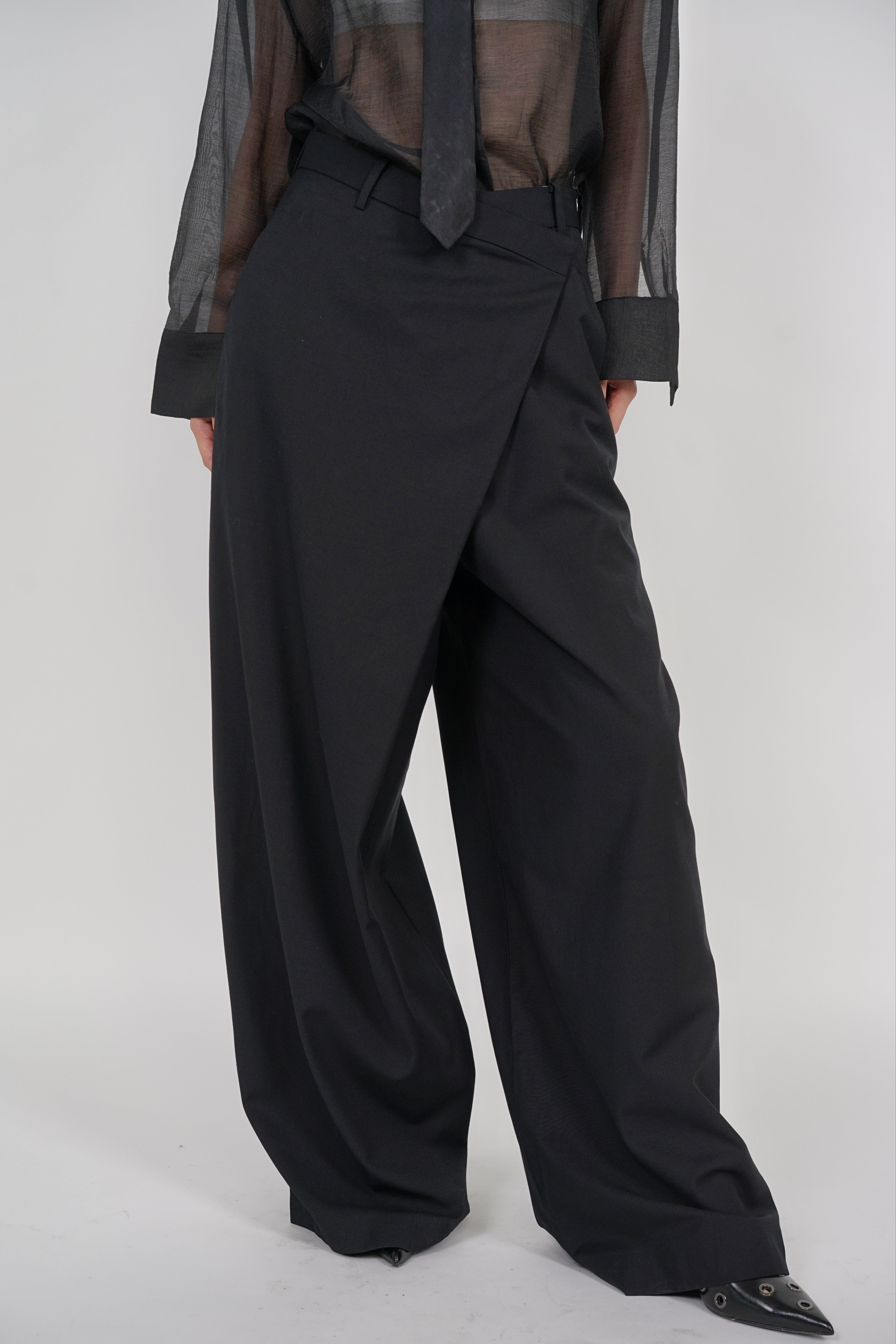 Asymmetrical Trousers in Black