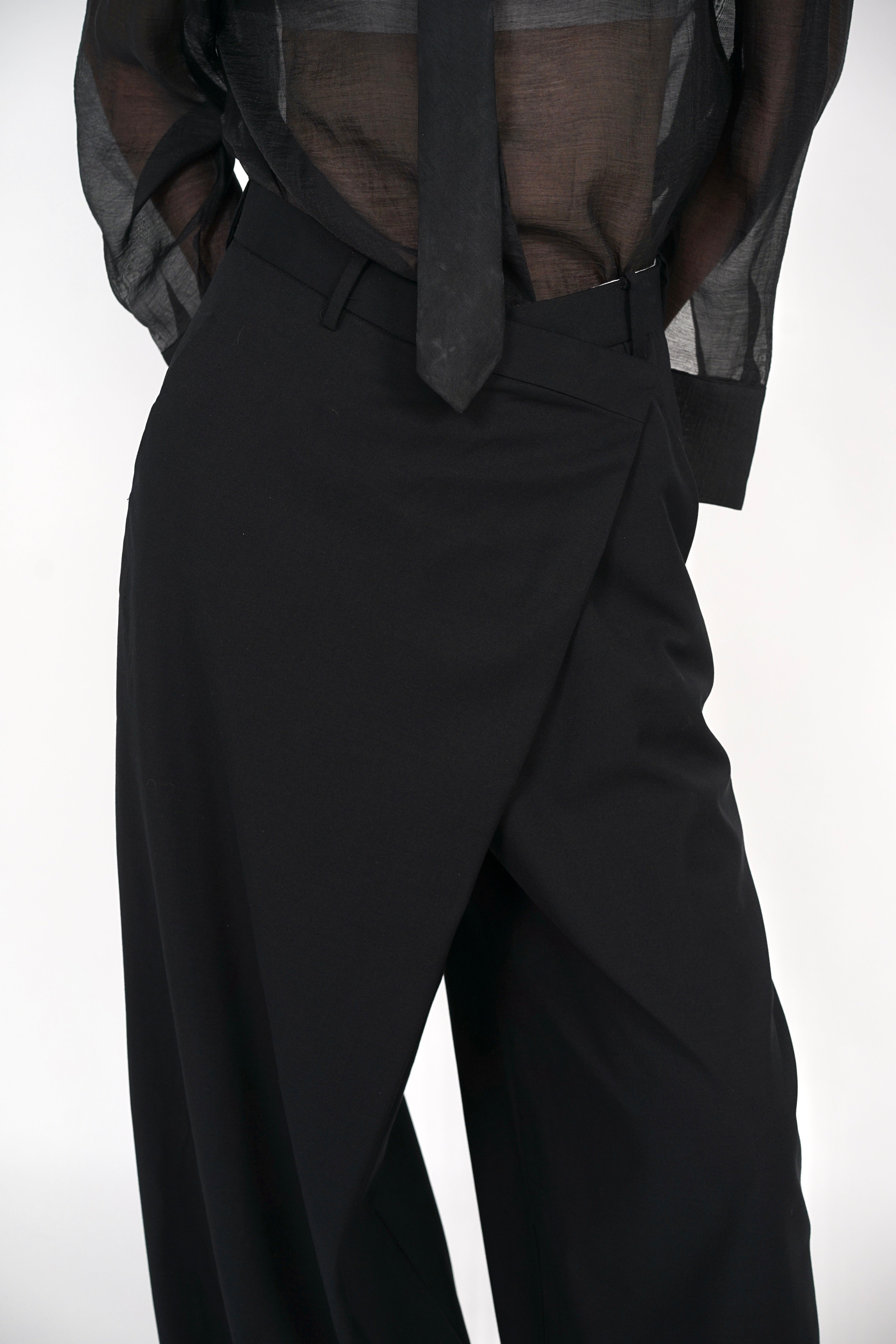 Asymmetrical Trousers in Black